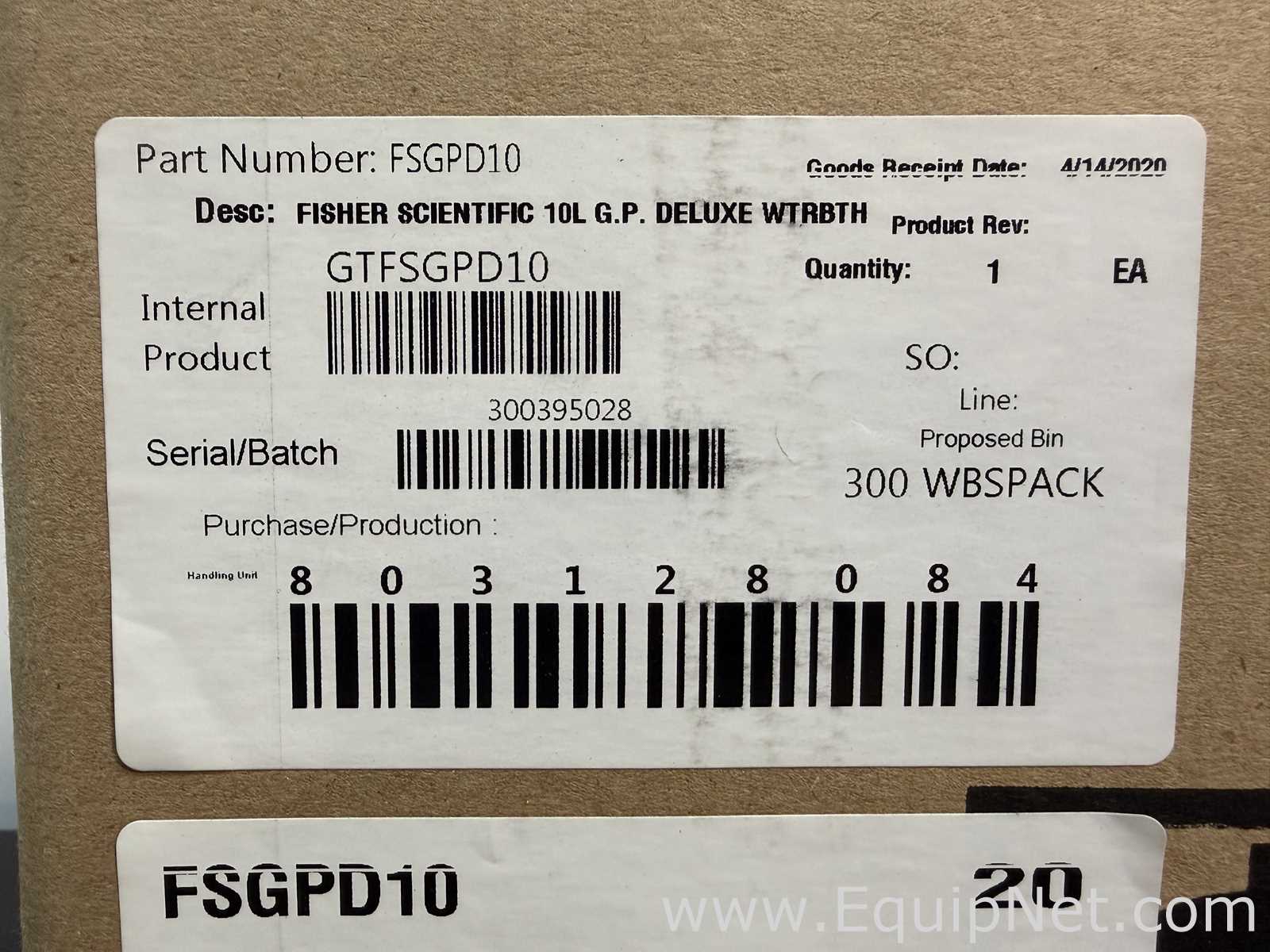 Unused Fisher Scientific FSGPD10 10L Water Bath
