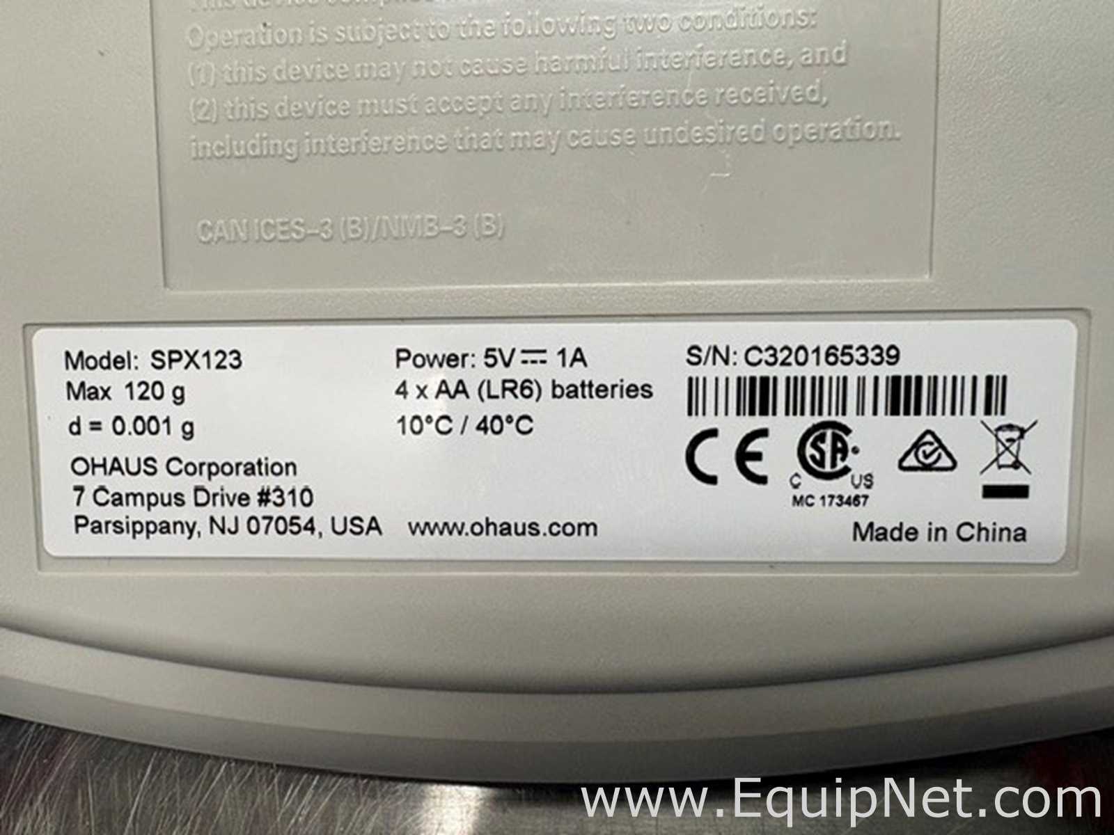 Báscula Ohaus Corporation SPX123