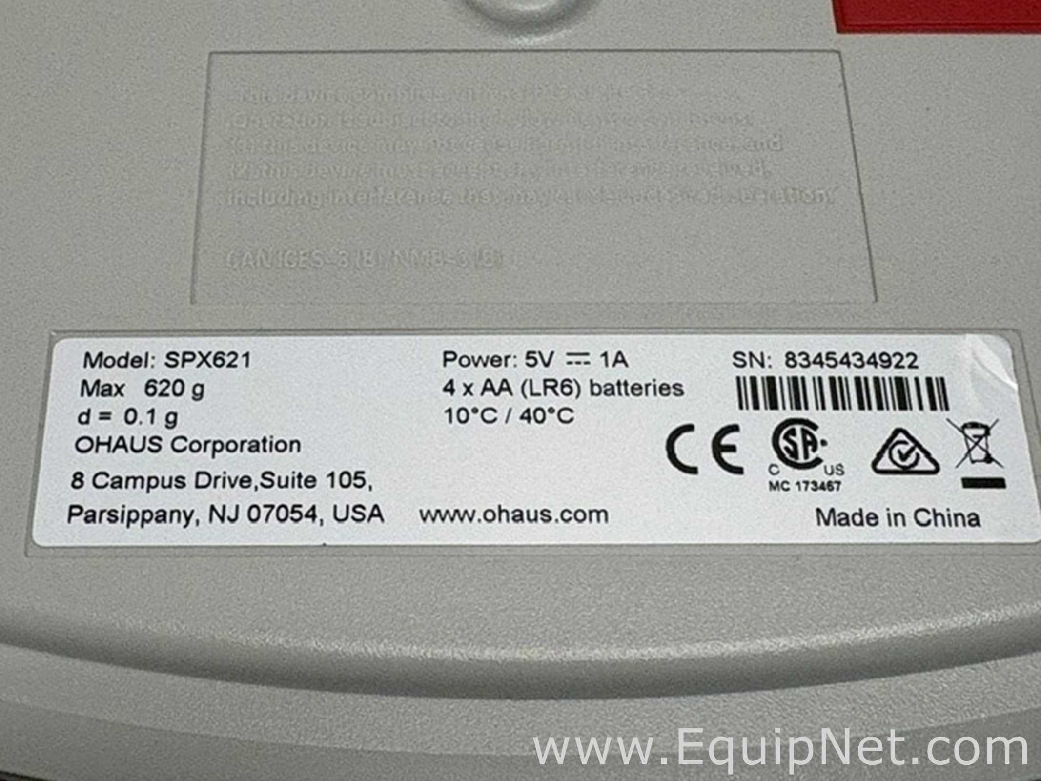 Báscula Ohaus Corporation SPX621