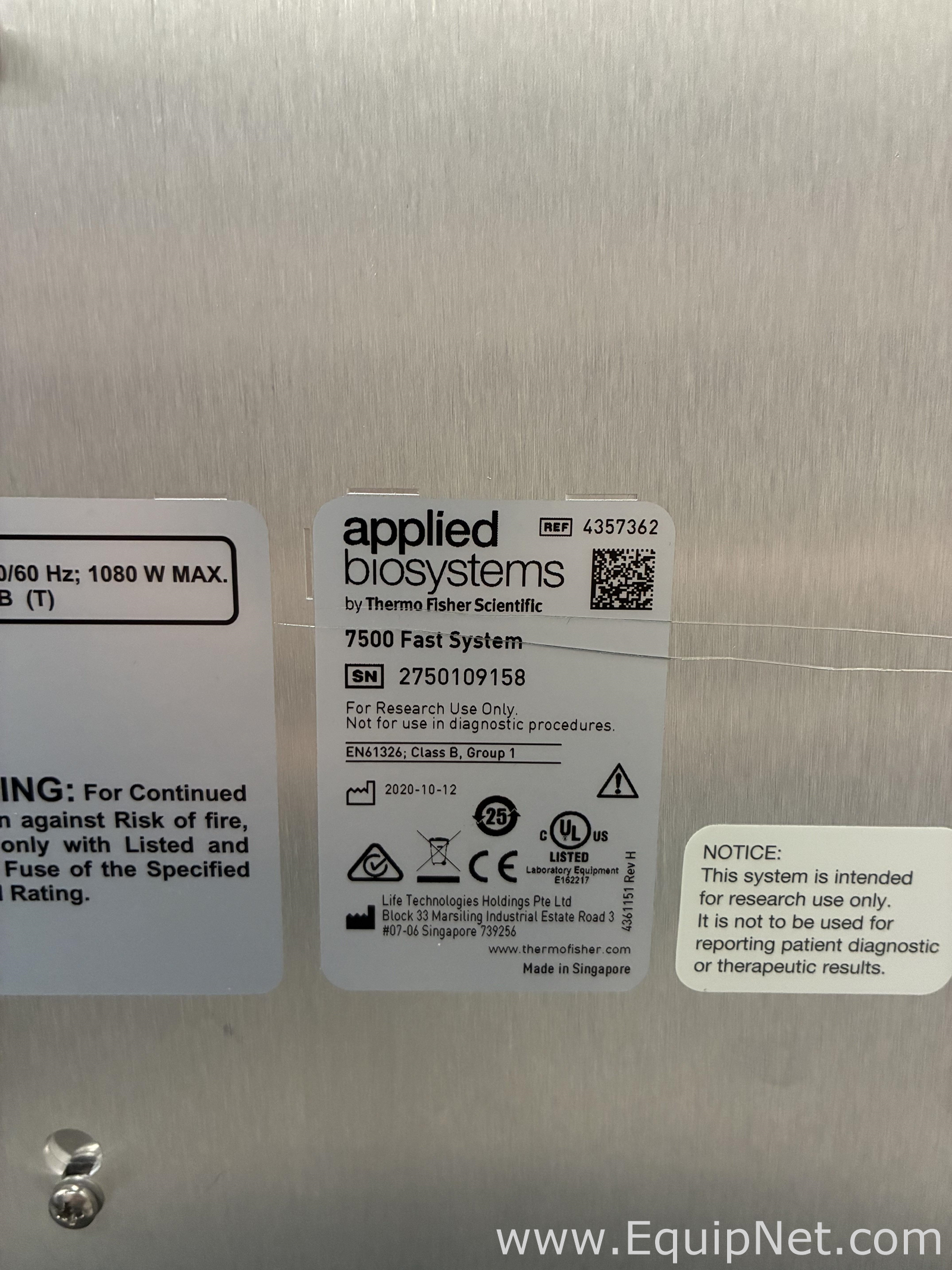 PCR e Termociclador Applied Biosystems 7500 Fast System