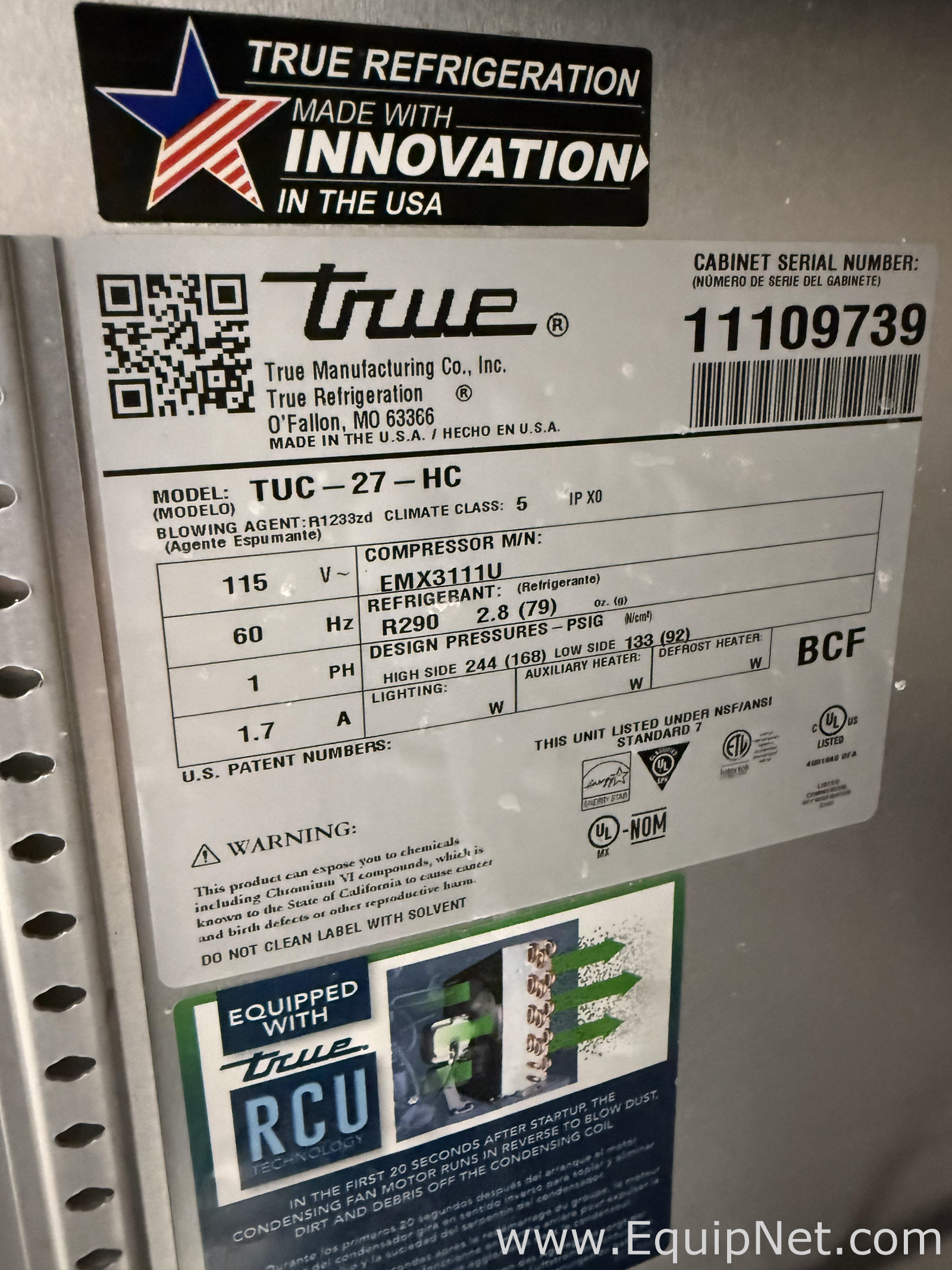 Unidade de Refrigeração True Refrigeration TuC-27-HC