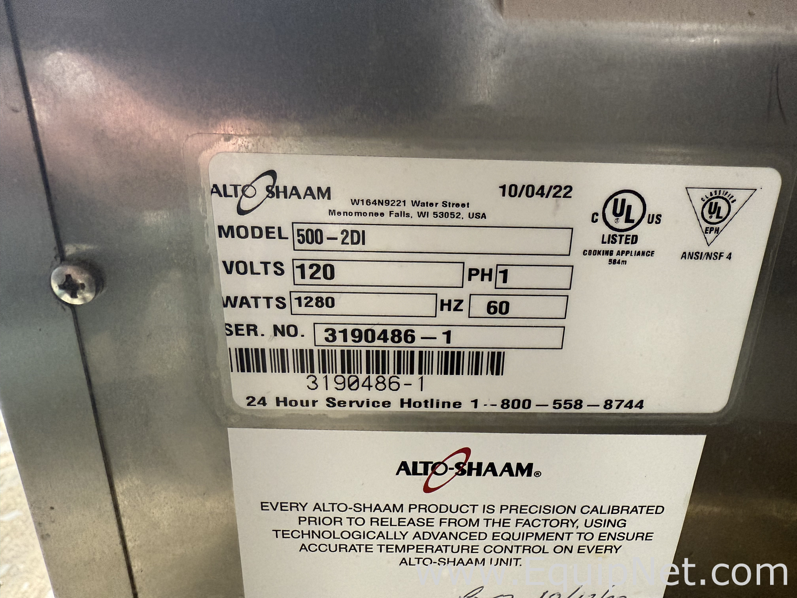 Maquinaria para Proceso de Alimentos Alto Shaam Inc 500-2DI