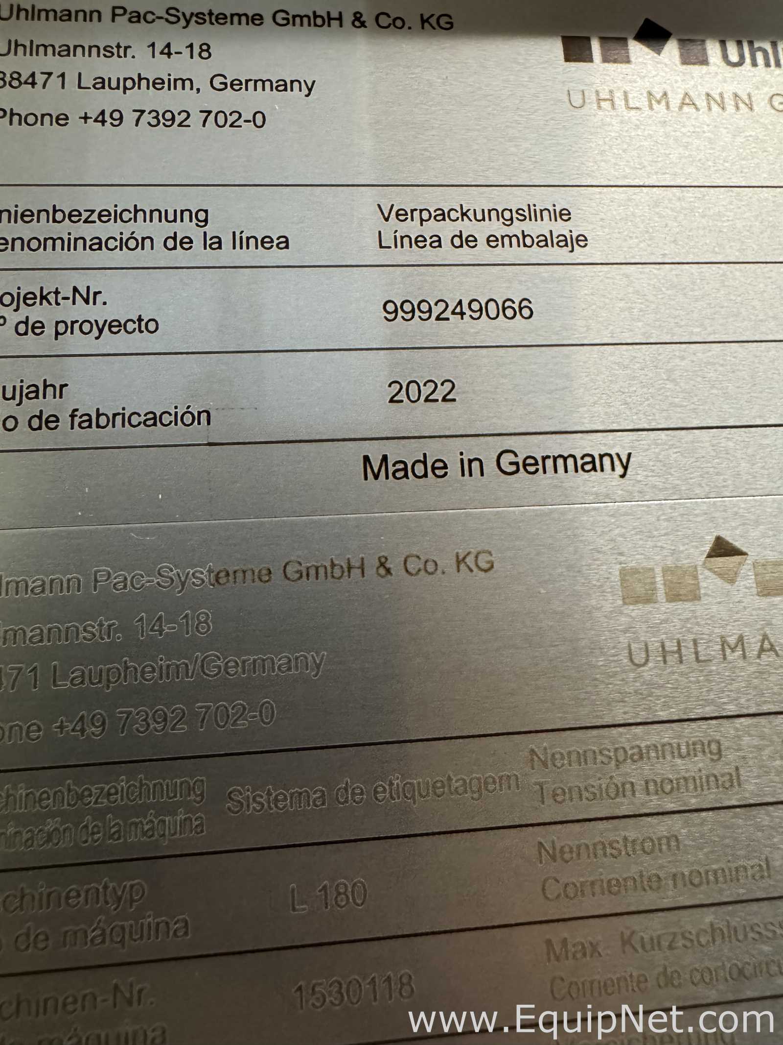 Uhlmann Pac Systeme GmbH and Co. KG L 180 Labeler