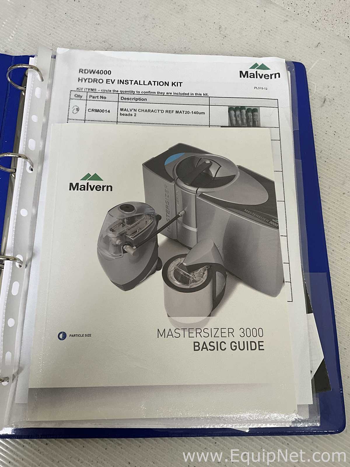 Malvern Instruments Mastersizer 3000 Particle Sizer With Hdro EV Module and Computer