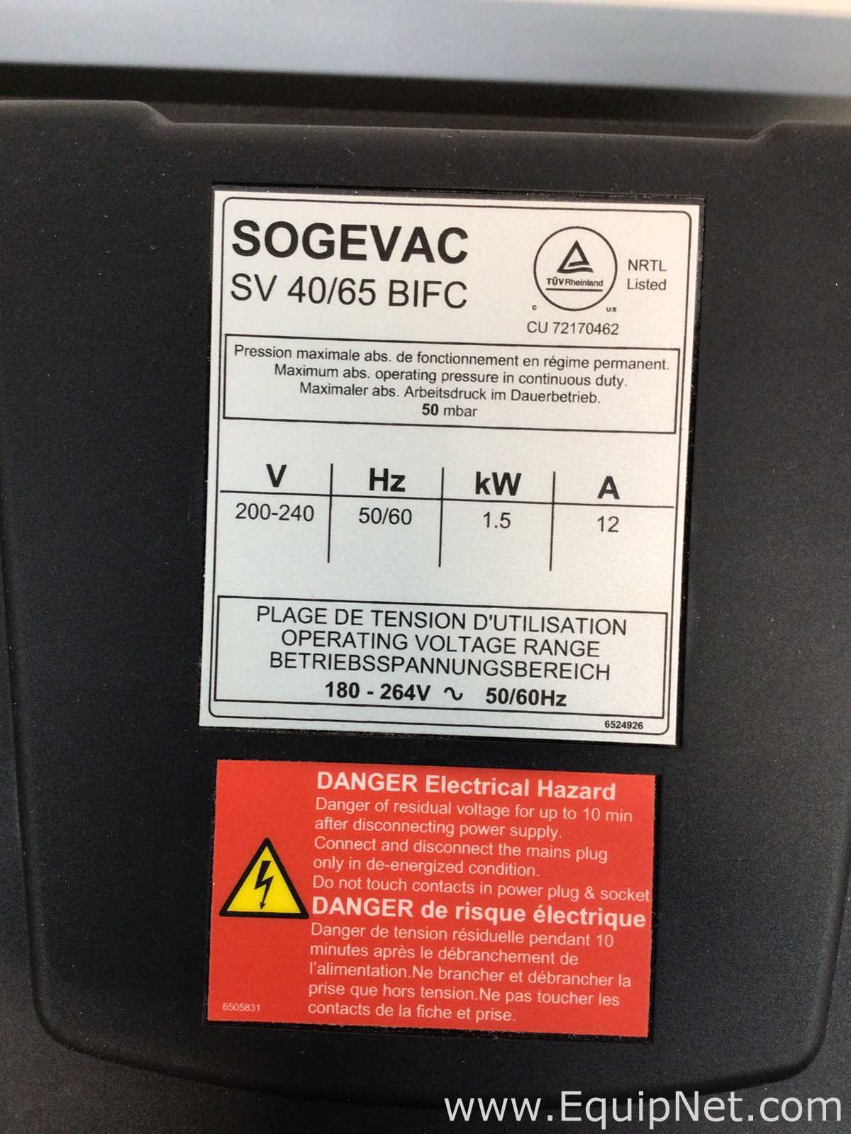 Bomba a Vácuo Leybold Sogevac SV 40/65 BIFC