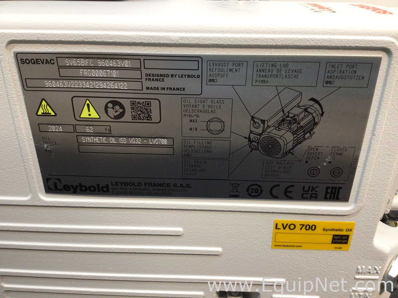 Bomba a Vácuo Leybold Sogevac SV 40/65 BIFC