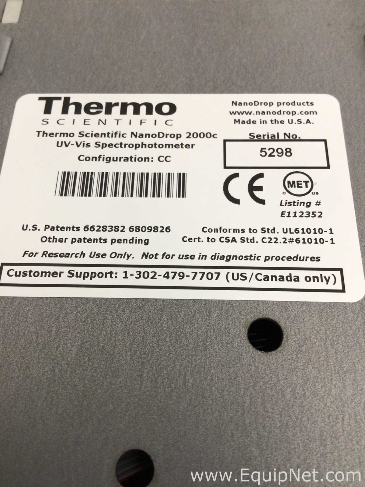 Thermo Scientific NanoDrop 2000c UV-Vis Spectrophotometer