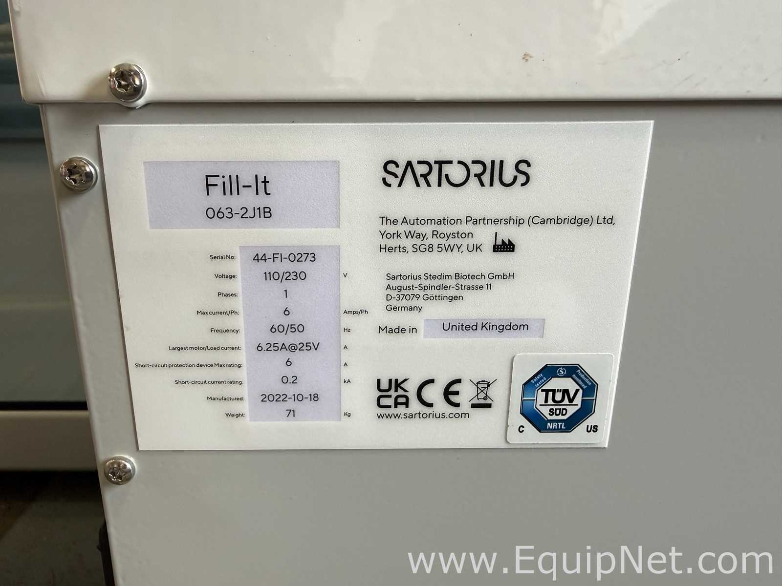 Sartorius Fill-It 063-2J1B Liquid Handler