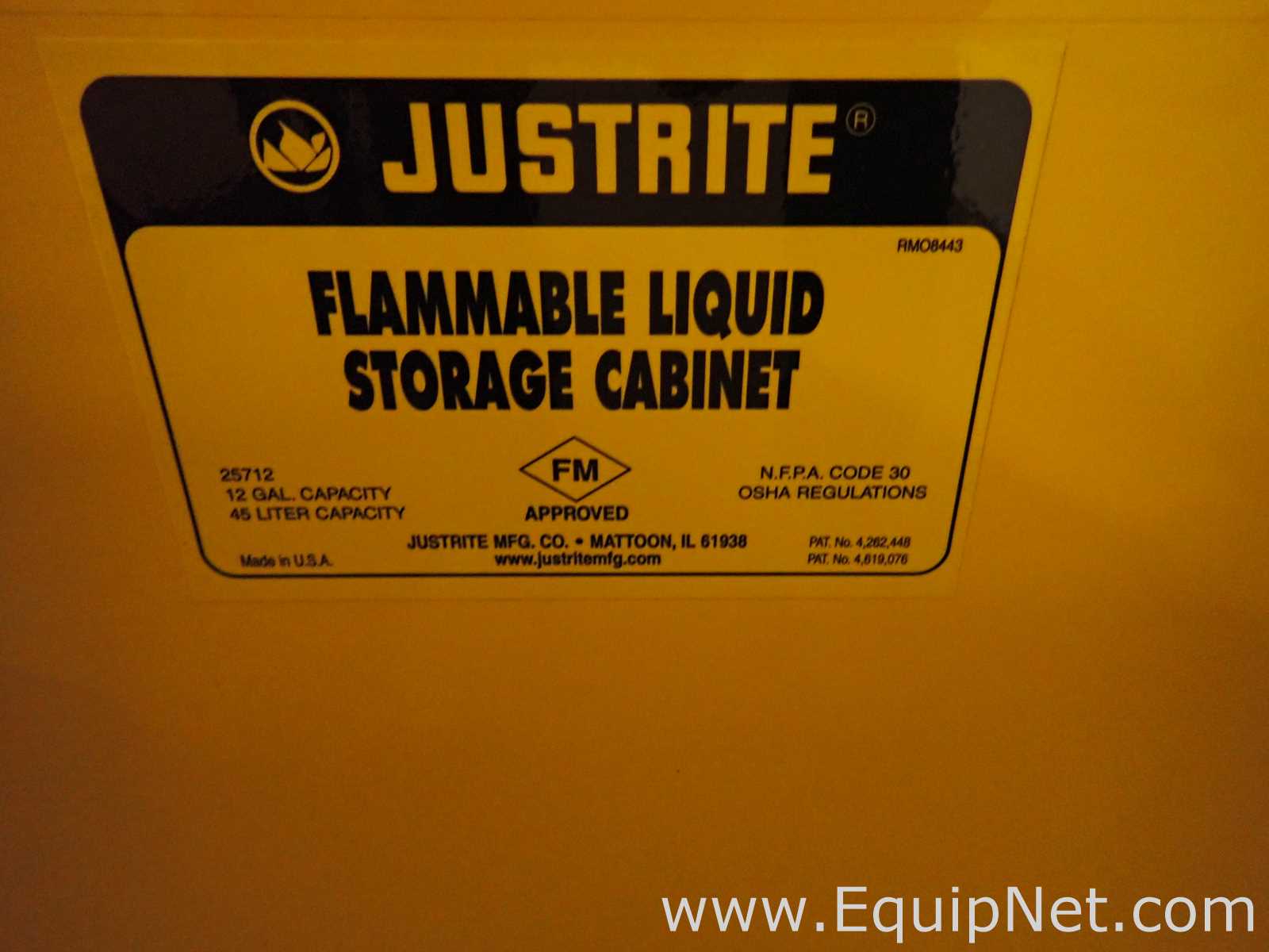 Gabinete de Almacenamiento de Inflamables JustRite Requisitos de aire 12 GALS.  12 Galones