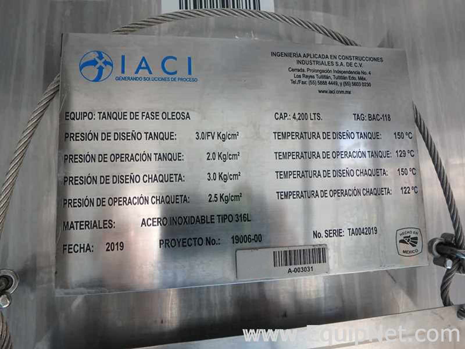 Tanque aço inox IACI 