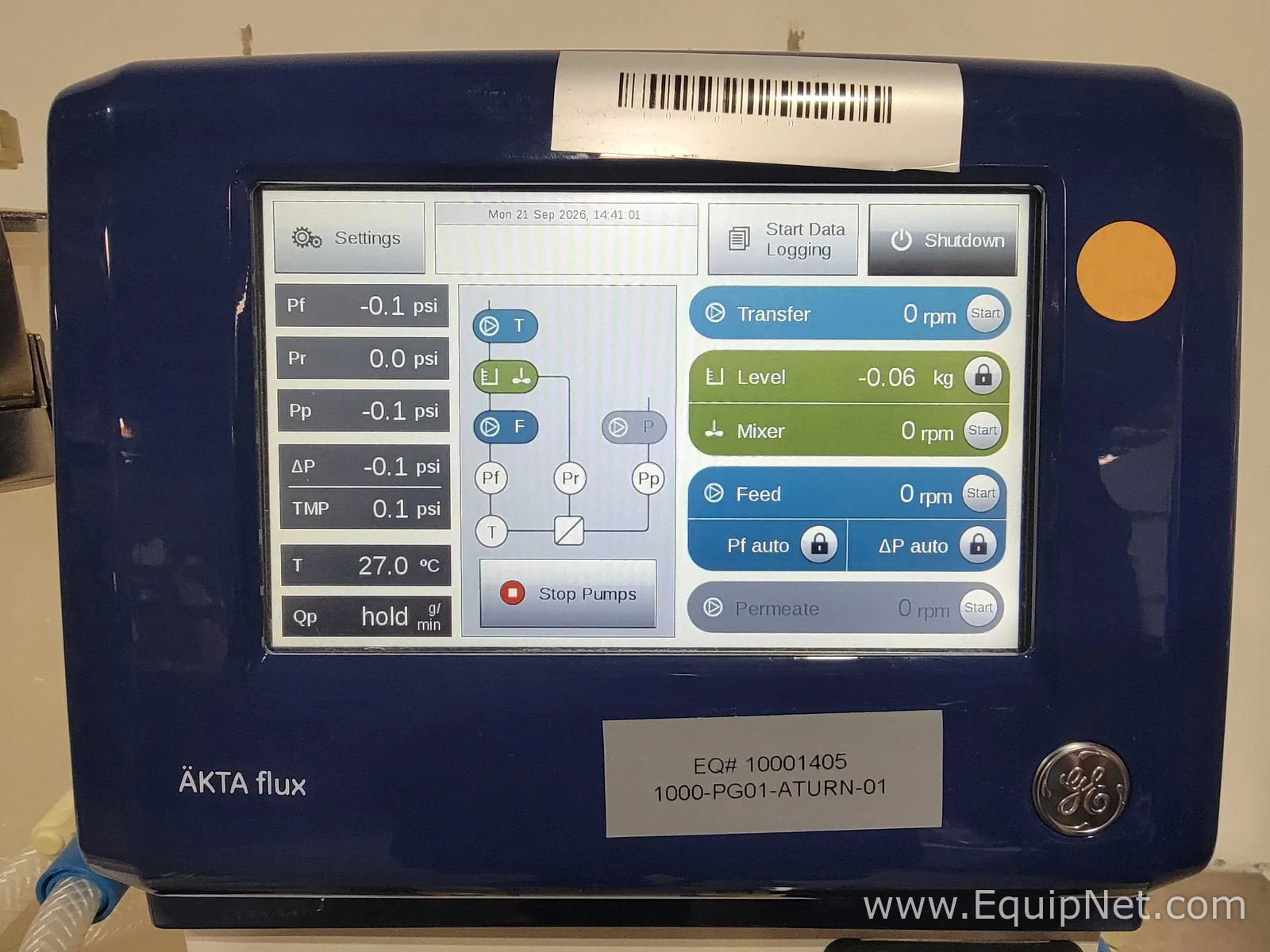 GE AKTA Flux 6 Tangential Flow Filtration System