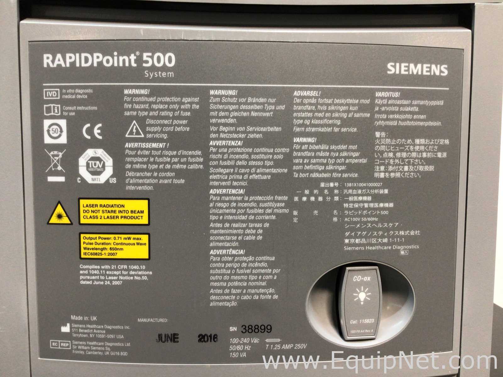 Analizador Siemens RapidPoint 500