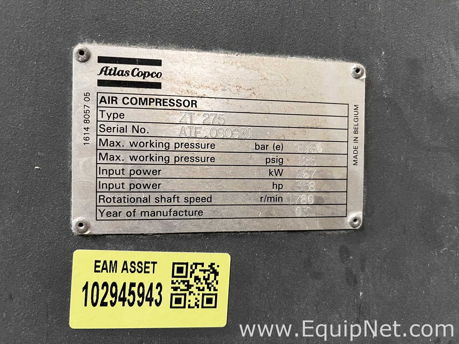 Compressor de Ar Atlas Copco ZT 275