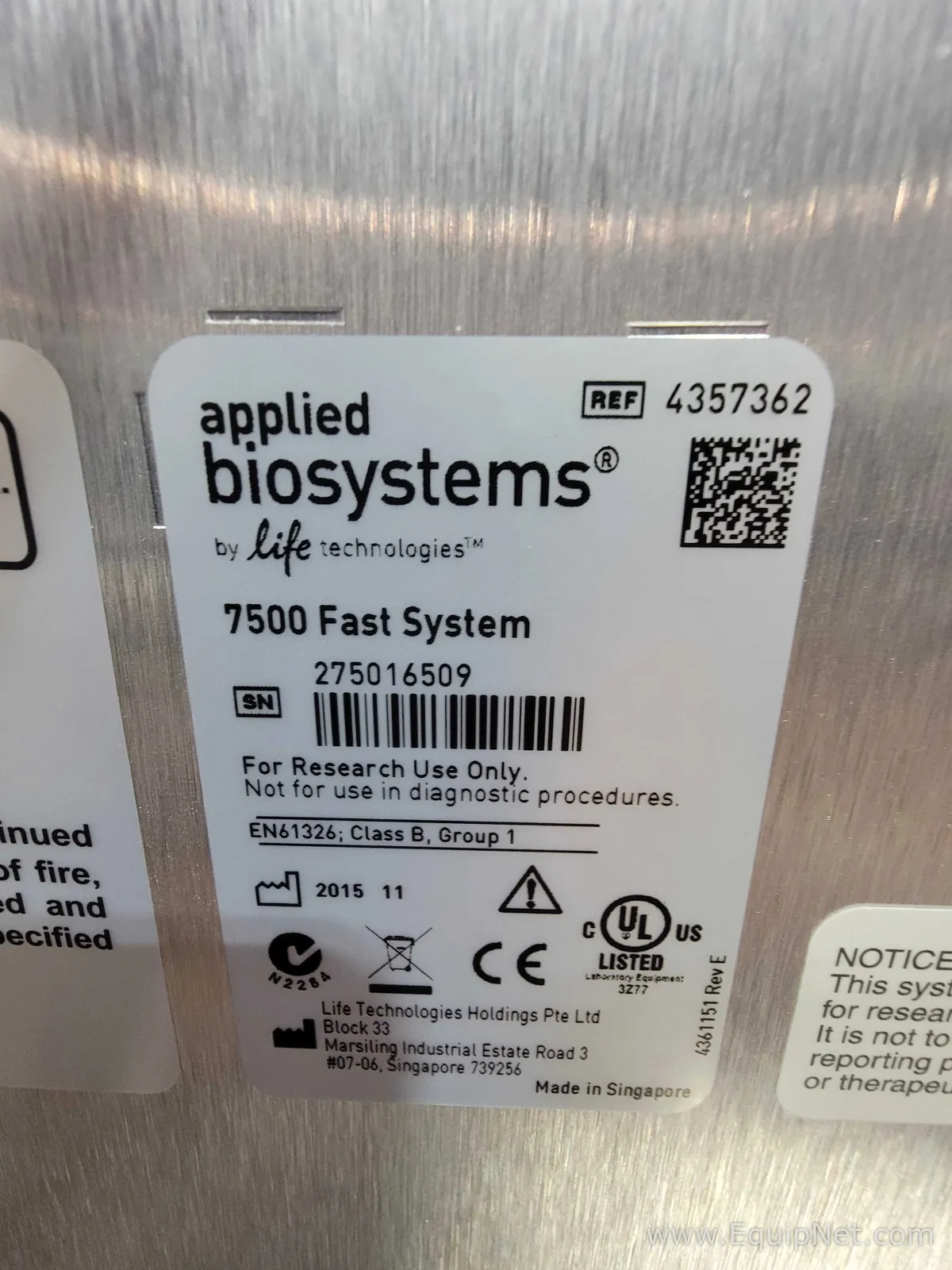 PCR y Termociclador Applied Biosystems 7500 Fast System