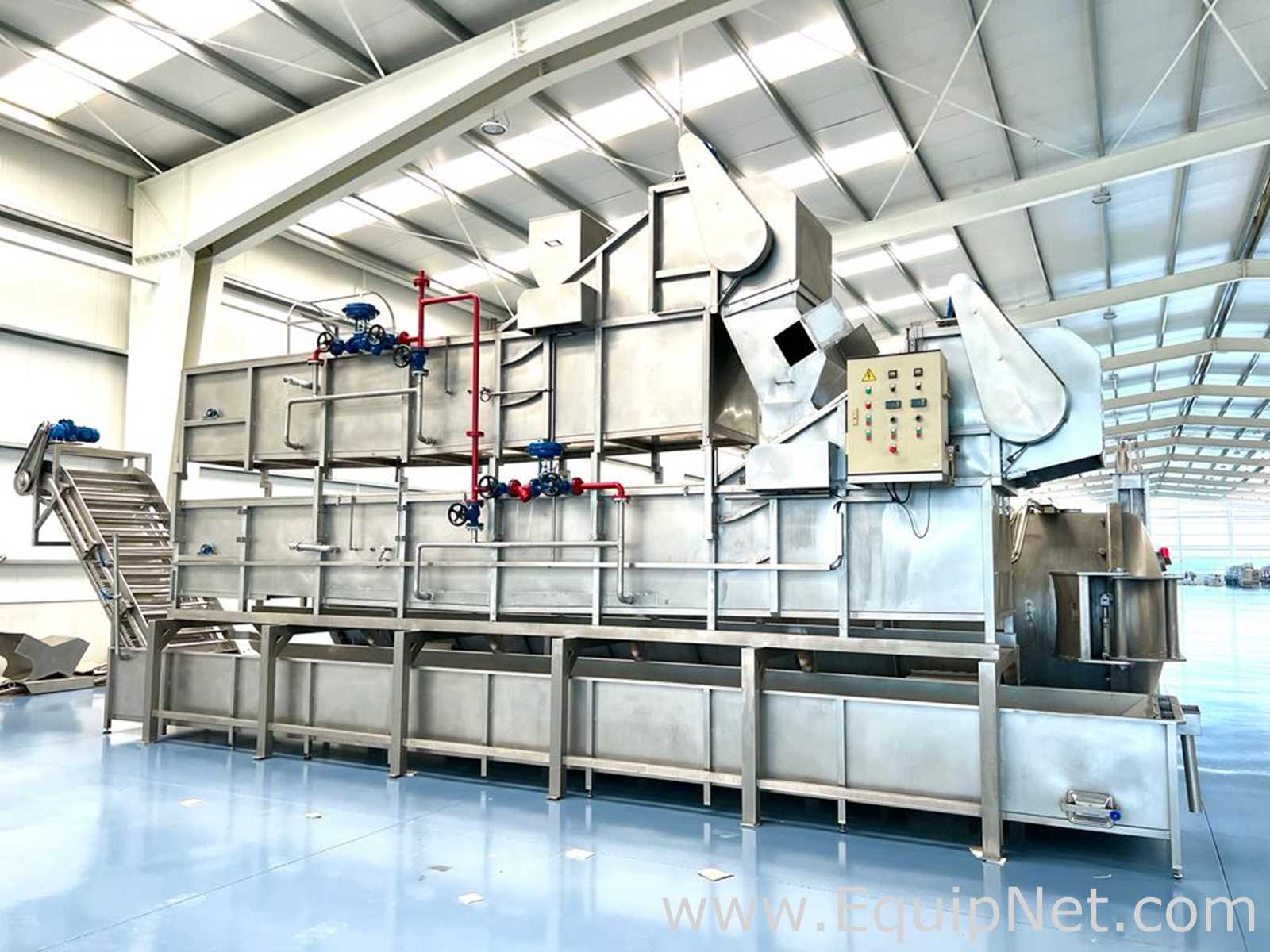 none FAMACO CONTINUOUS IMMERSION PRE-BLANCHER/BLANCHER AND COOLER FOR ARTICHOKE, LENGTH 12.30 M Blan