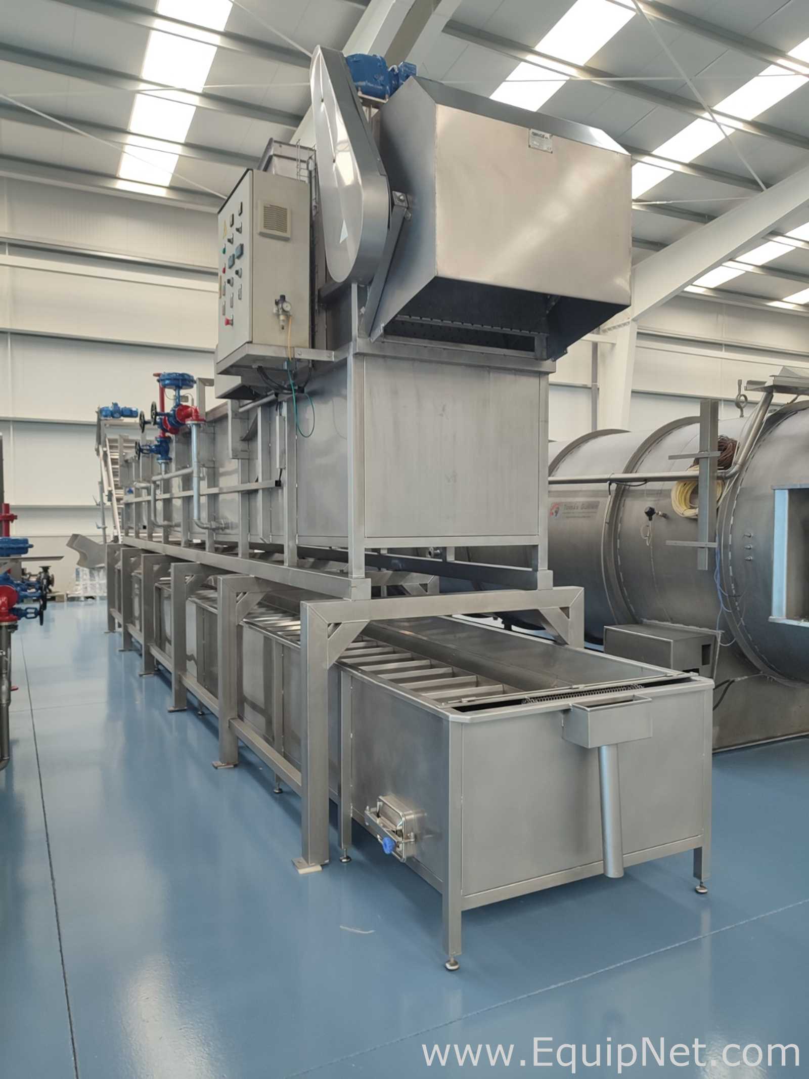 none FAMACO CONTINUOUS IMMERSION PRE-BLANCHER/BLANCHER AND COOLER FOR ARTICHOKE, LENGTH 12.30 M Blan