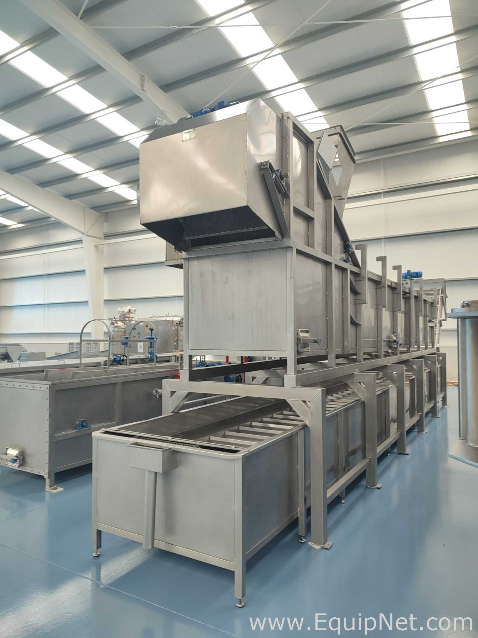 none FAMACO CONTINUOUS IMMERSION PRE-BLANCHER/BLANCHER AND COOLER FOR ARTICHOKE, LENGTH 12.30 M Blan