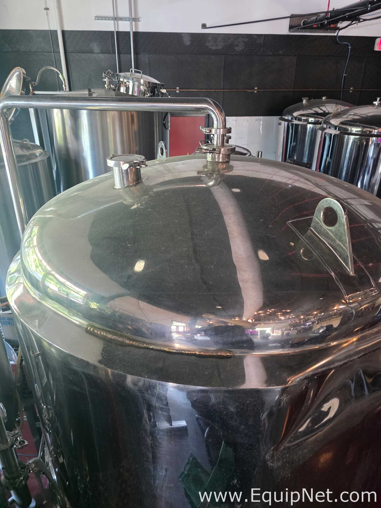 Lot Of Three 15 BBL Capacity Each Stainless Steel Jacketed Cone-bottom Fermentation Tanks