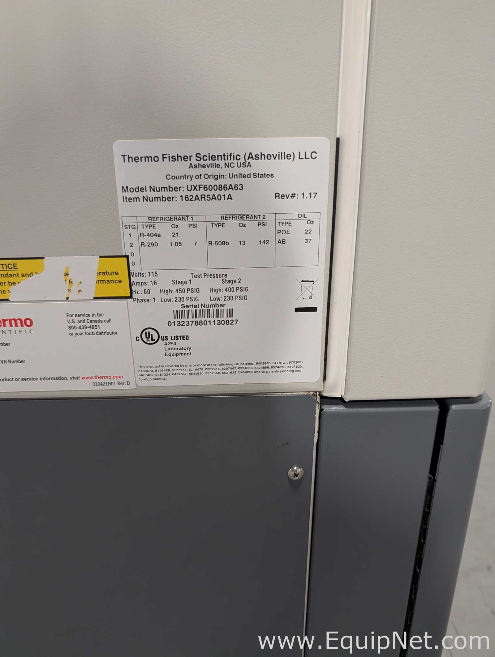 Thermo Fisher Scientific UXF60086A63 Freezer