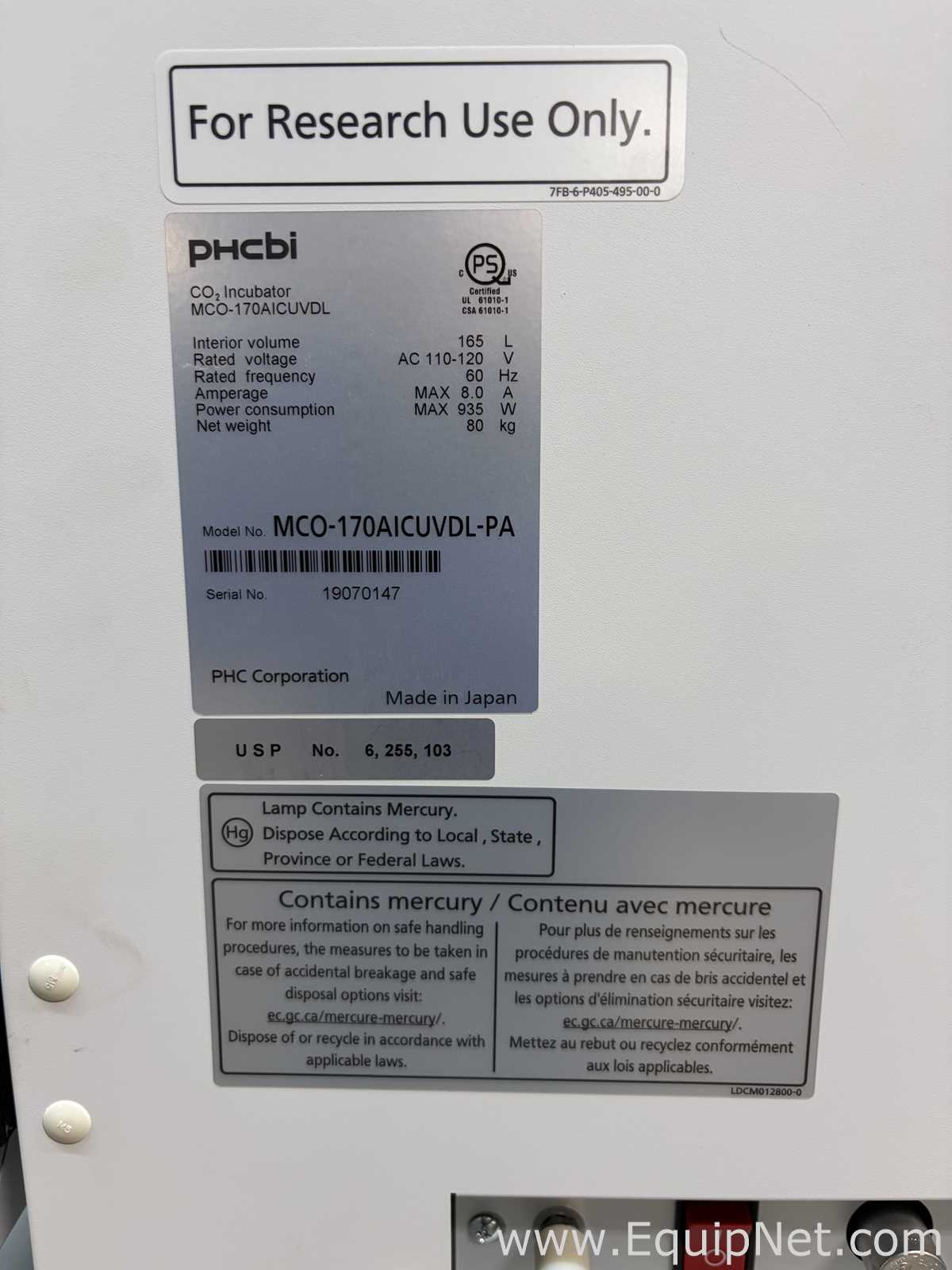 Incubadora PHCBI MCO-170AICUVDL-PA