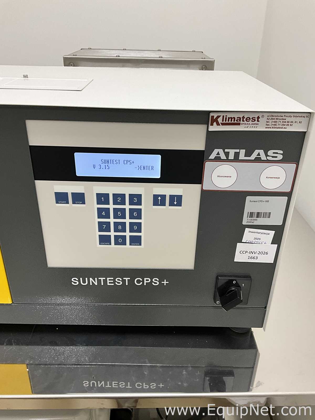 Atlas Suntest CPS Plus Weathering Test Chamber With Klima Suncool CPS II Cooling System