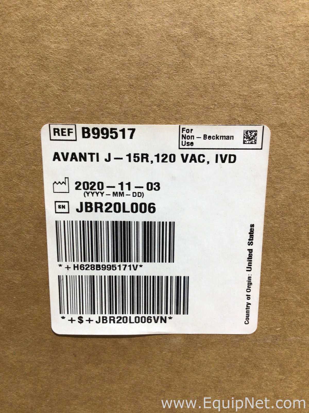 Centrífuga para Laboratórios Beckman Coulter Avanti J-15R. Sem Uso
