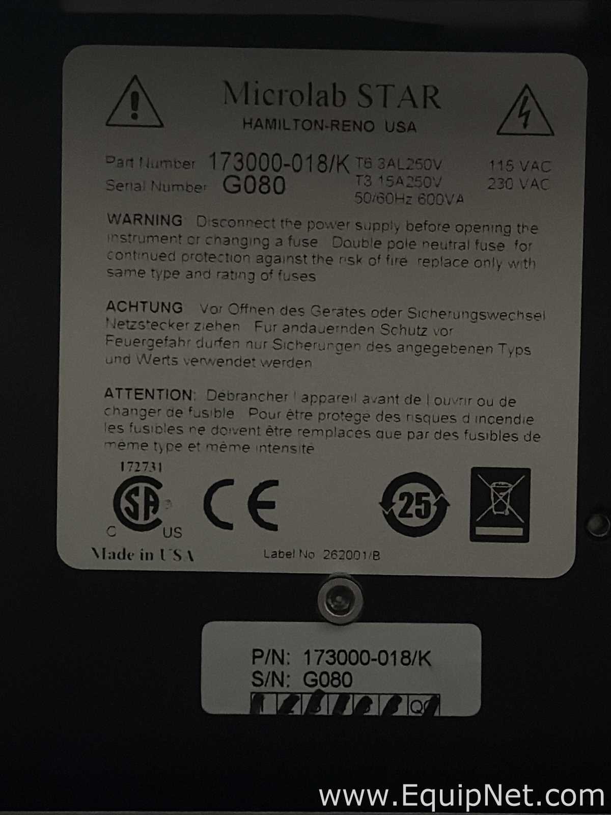 Manipulador de Líquidos Hamilton Microlab Star (173000)