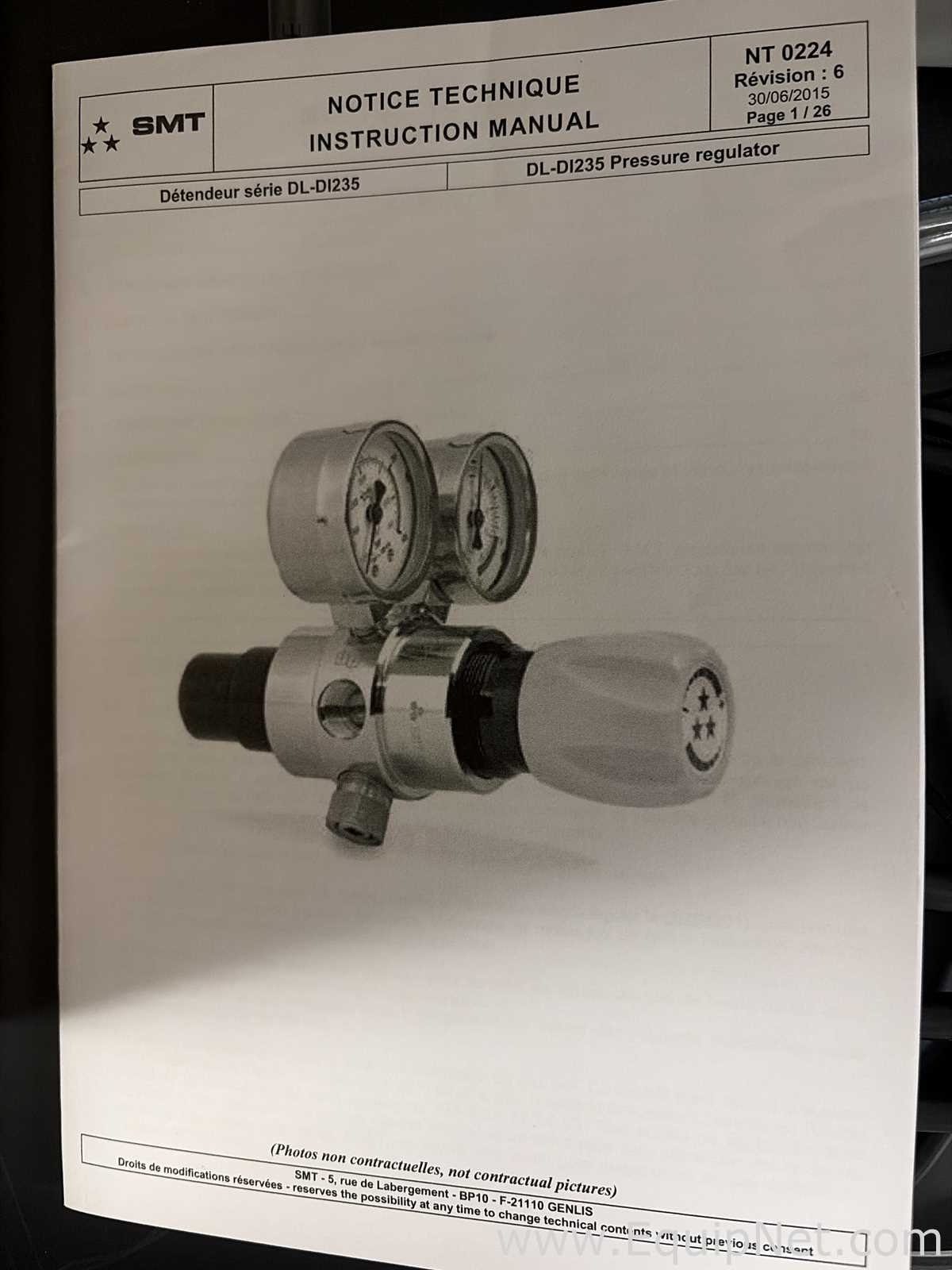 Regulador SMT/Airgas DL-DI235/Y121750S4GADPT-AL. Sem Uso
