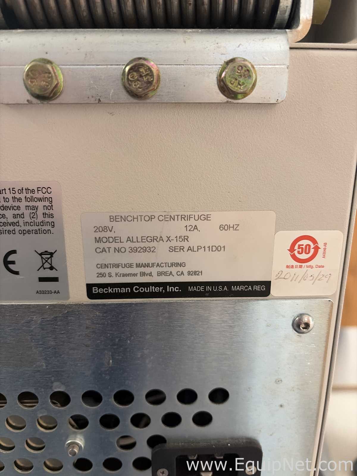 Centrífuga para Laboratórios Beckman Coulter Allegra X-15R