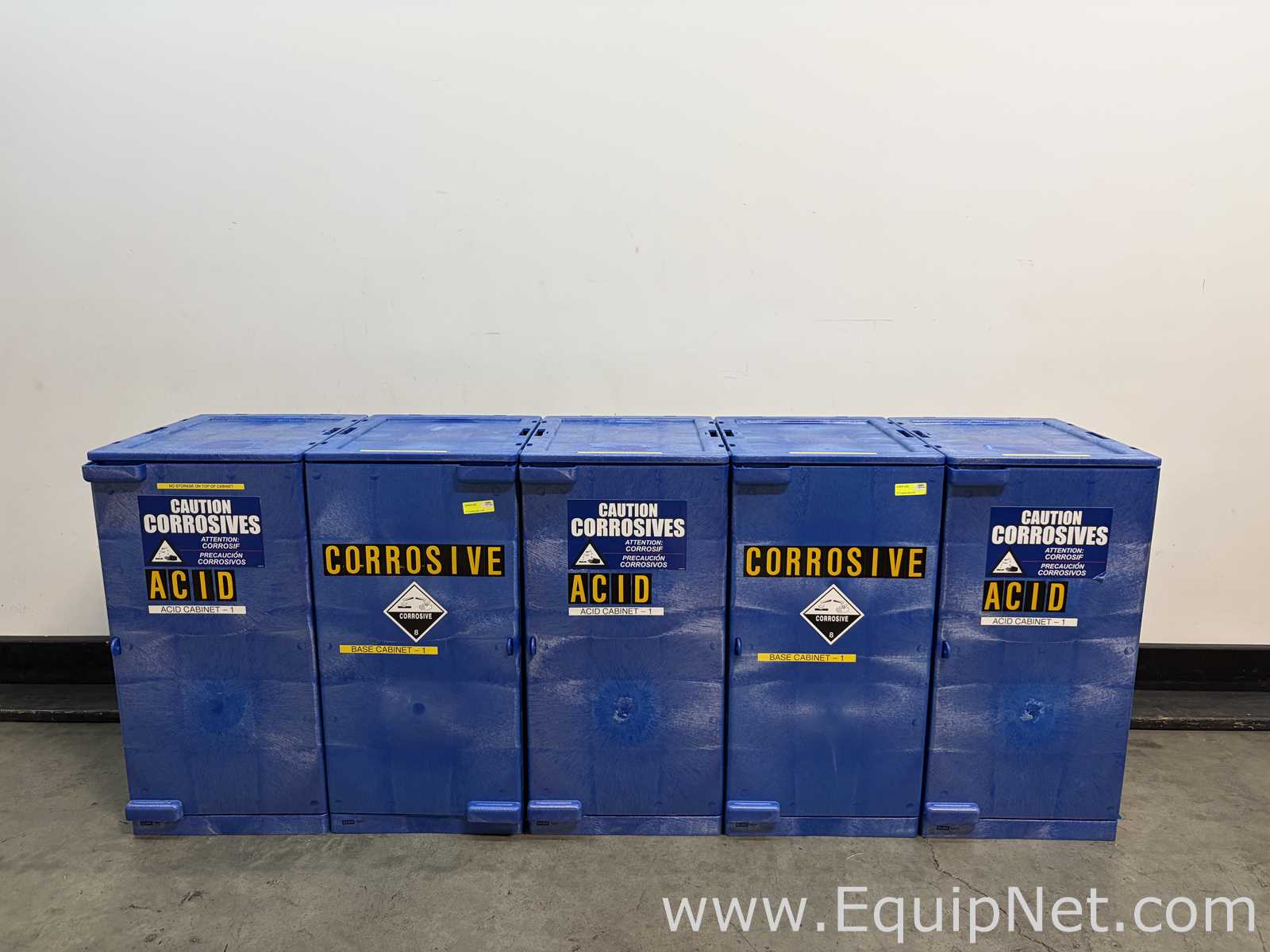 Lot of 5 Uline Poly Corrosive Safety Cabinet
