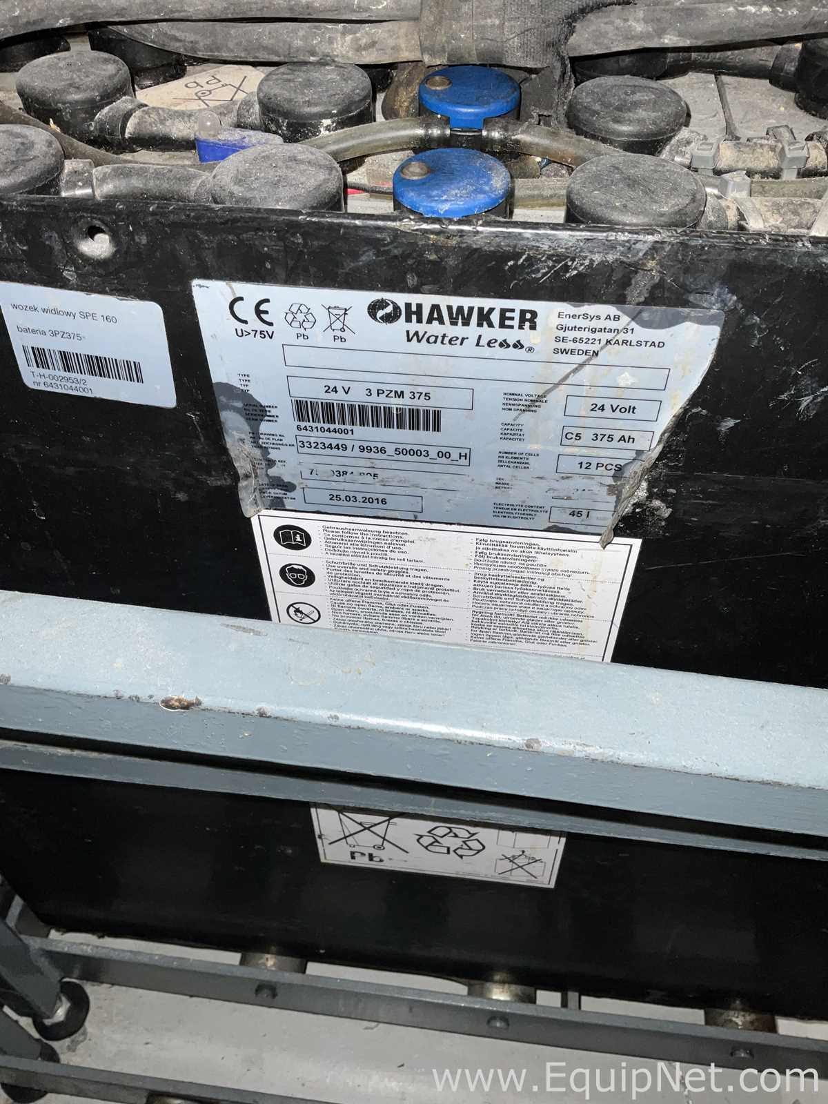 Hawker GmbH 24V 3PZM375 Fork Lift Battery