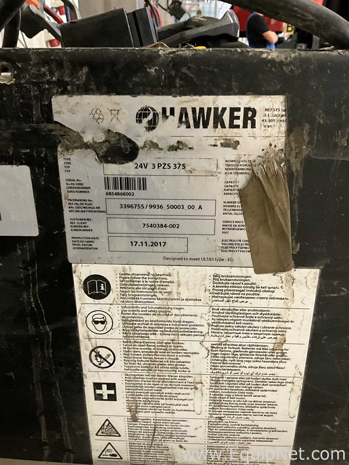 Hawker GmbH 24V3PS375 Fork Lift Battery