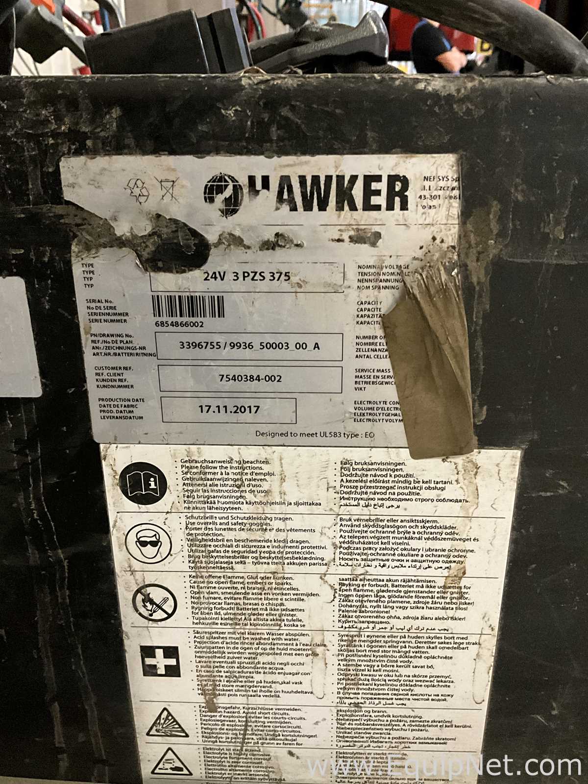 Hawker GmbH 24V3PS375 Fork Lift Battery