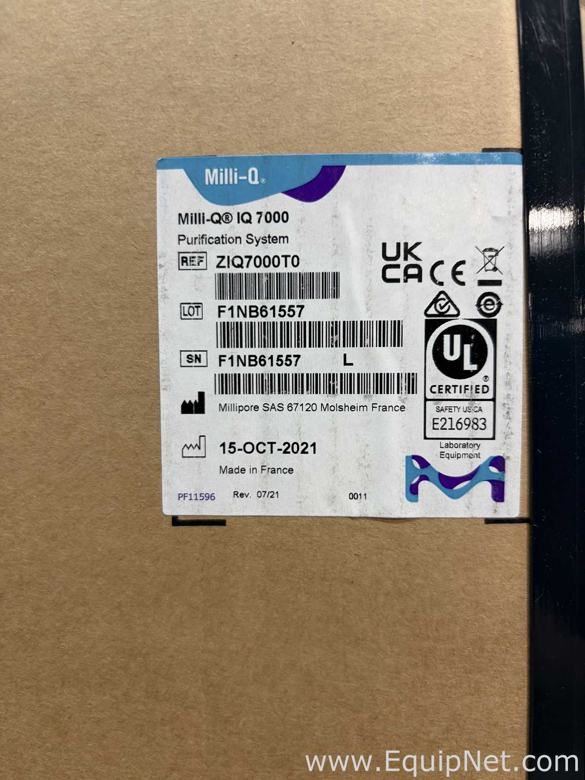 Unused Millipore Milli-Q IQ 7000 Laboratory Water Purification System