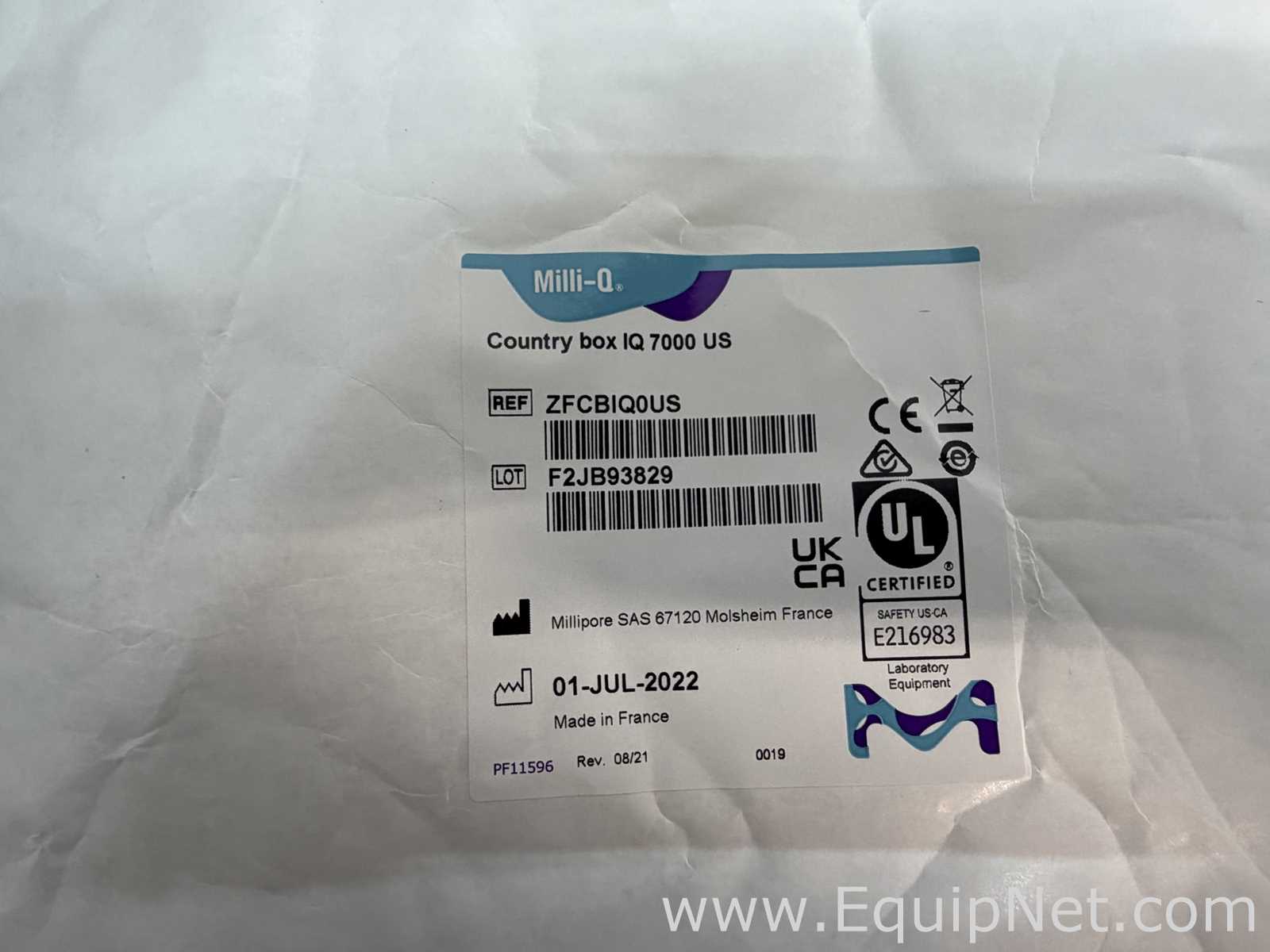 Unused Millipore Milli-Q IQ 7000 Laboratory Water Purification System With Accessories