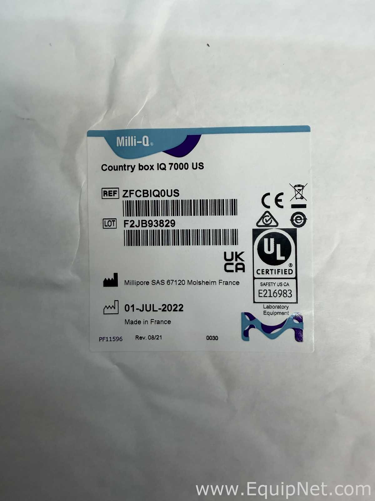 Sistema de Purificación y Destilación de Agua Millipore Milli-Q IQ 7000. Sin usar