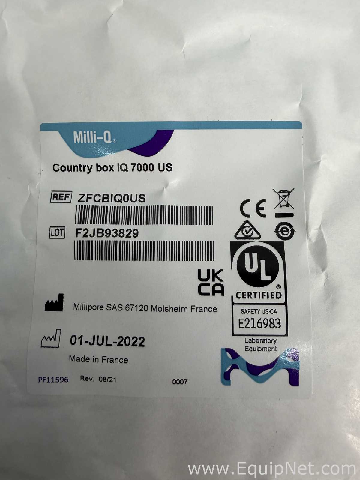 Unused Millipore Milli-Q IQ 7000 Laboratory Water Purification System With Accessories