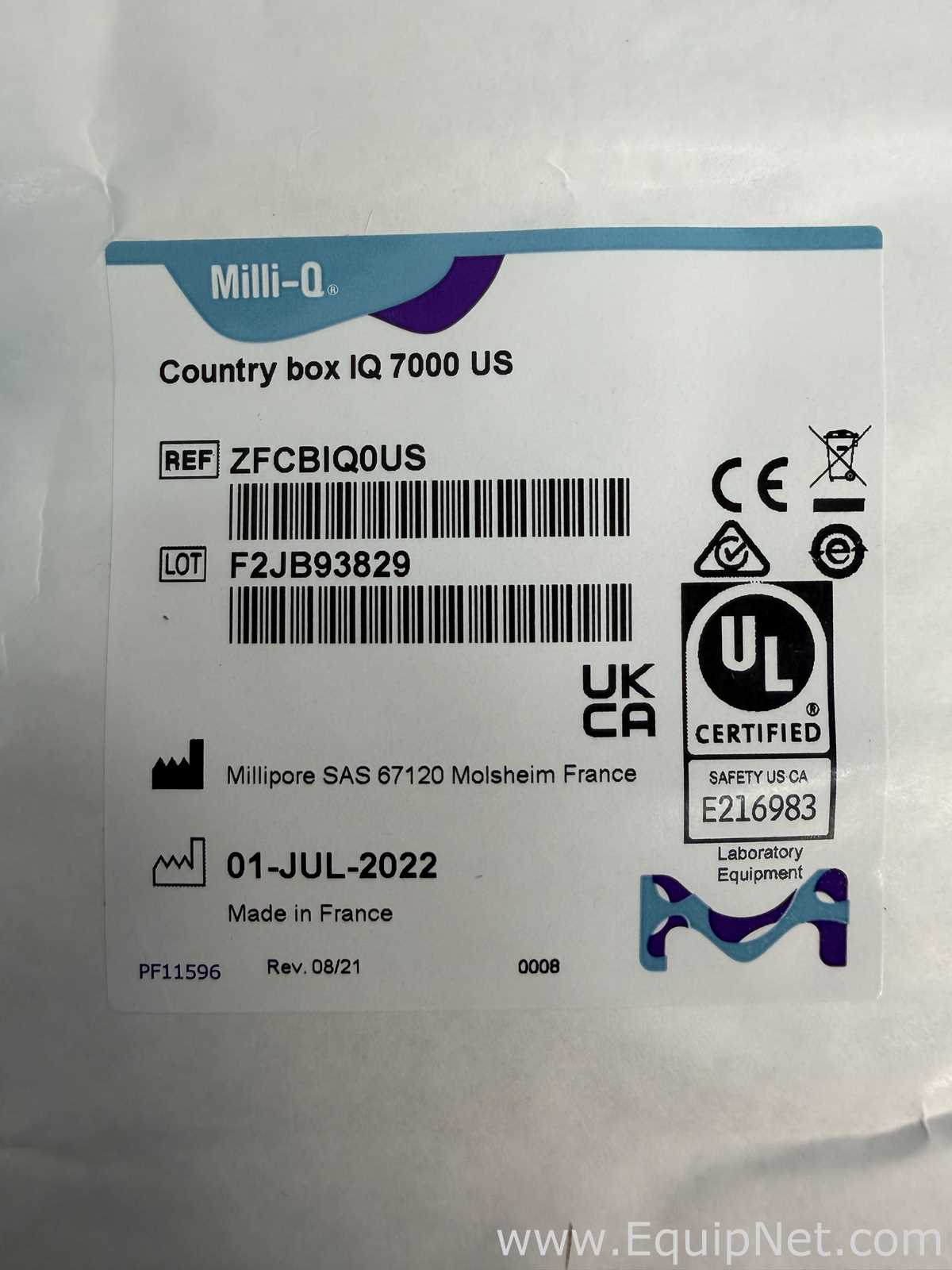 Unused Millipore Milli-Q IQ 7000 Laboratory Water Purification System With Accessories