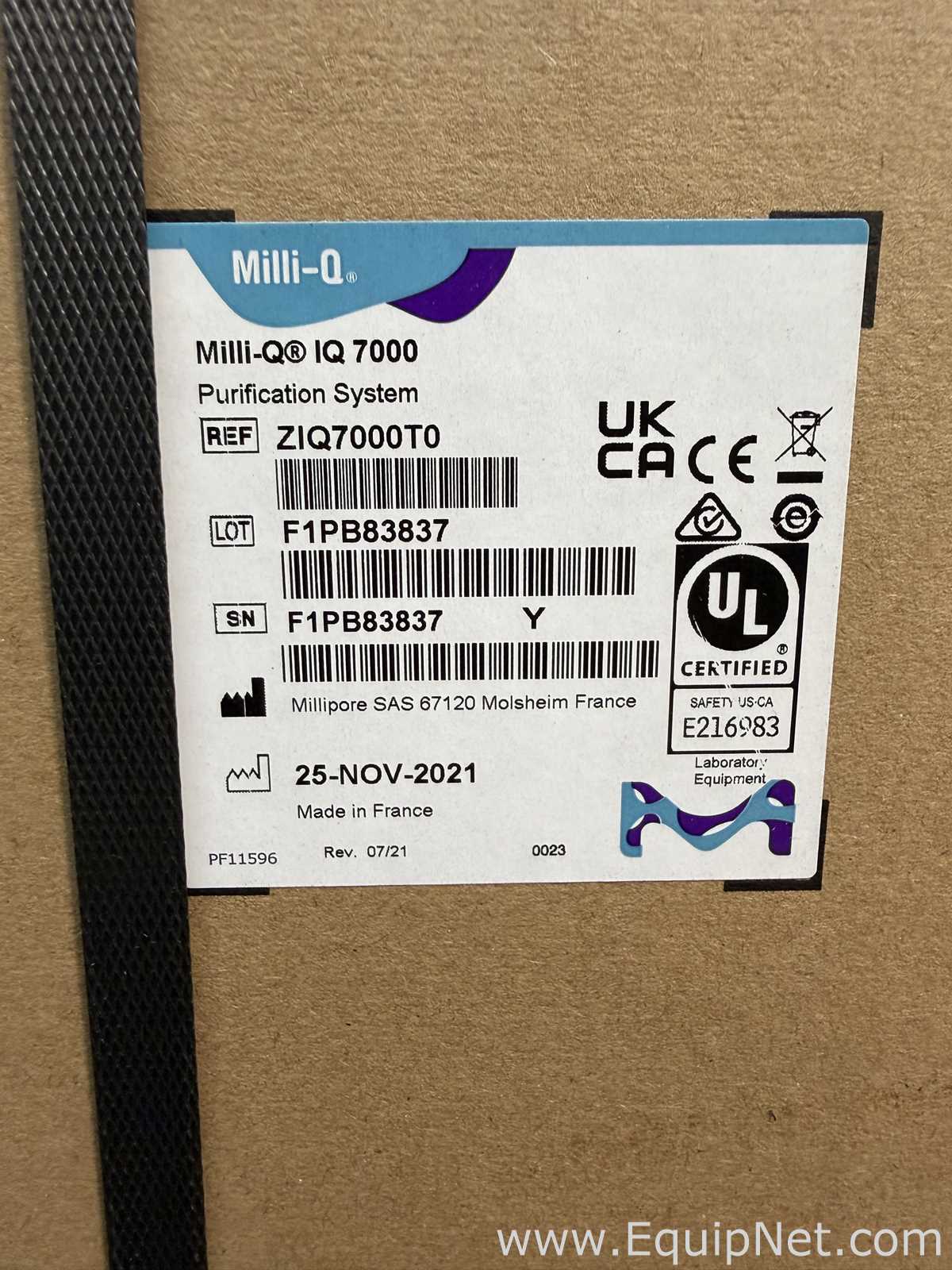 Sistema de Purificación y Destilación de Agua Millipore Milli-Q IQ 7000. Sin usar