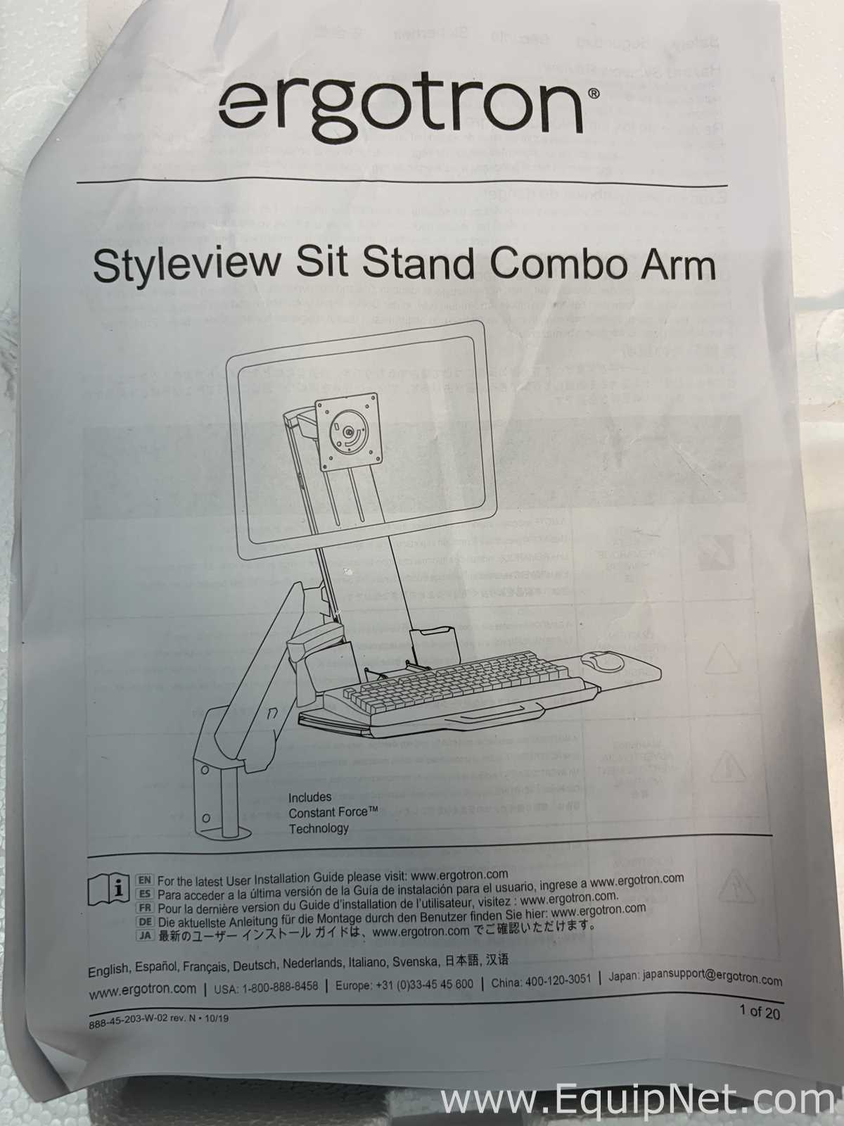 Work Bench With Egrotron Styleview Sit Stand Combo Arm