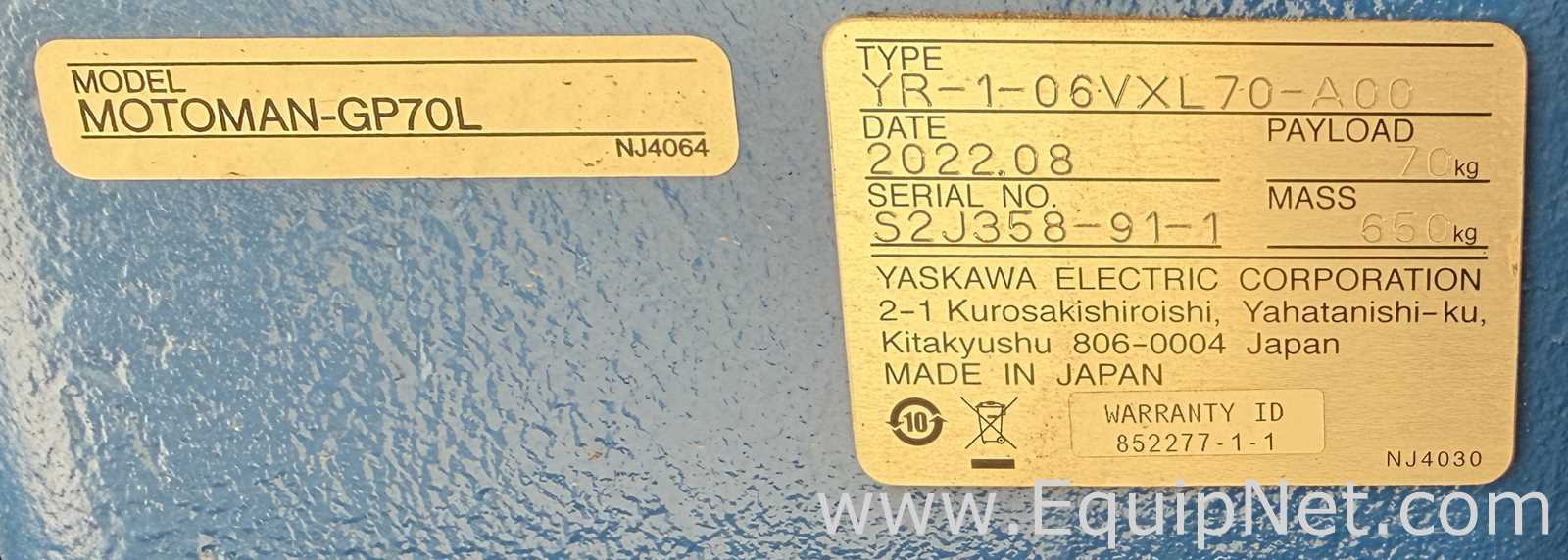 Robótica Yaskawa Motoman GP70L
