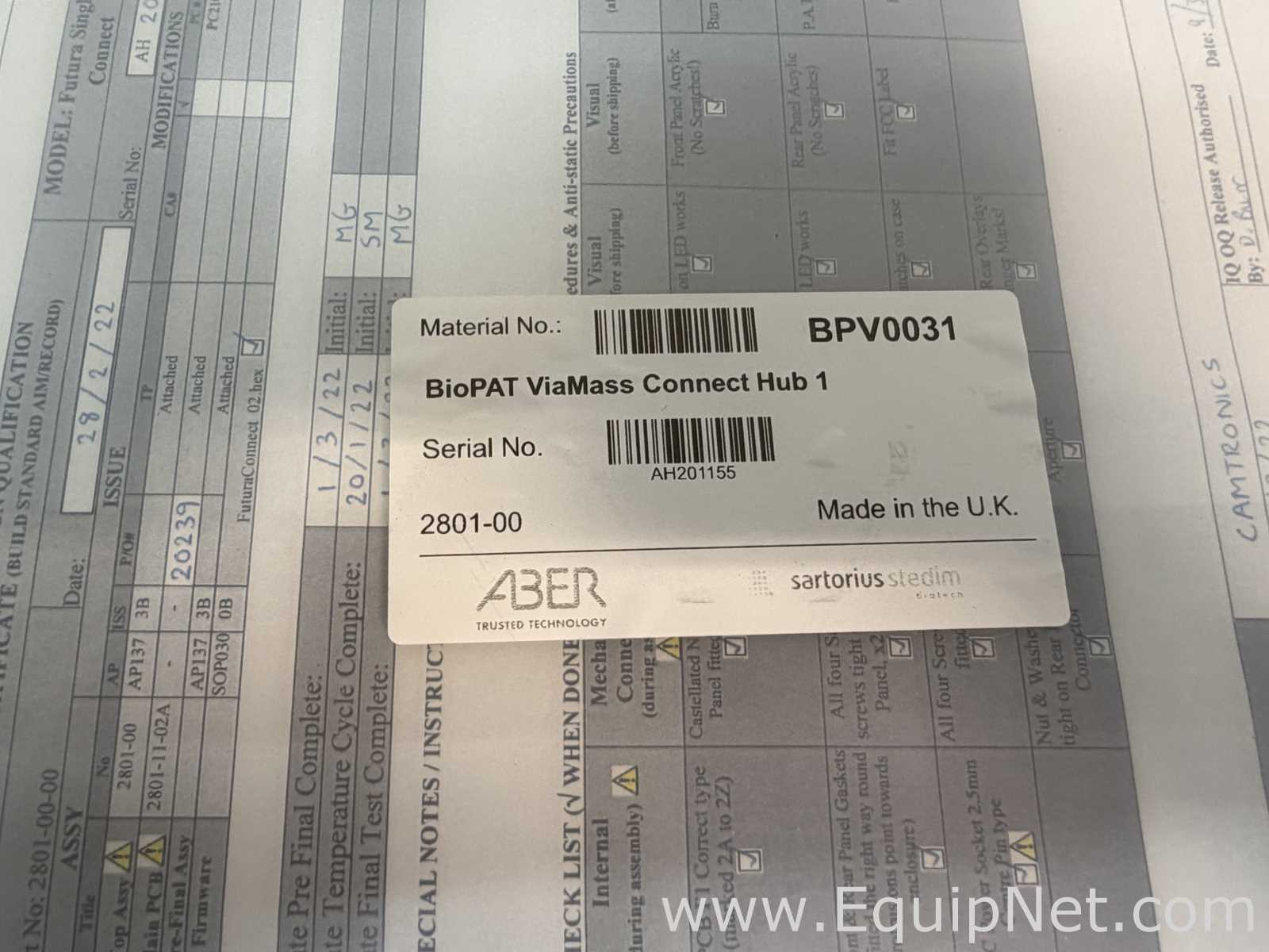Lote de  Biorreactor Sartorius 