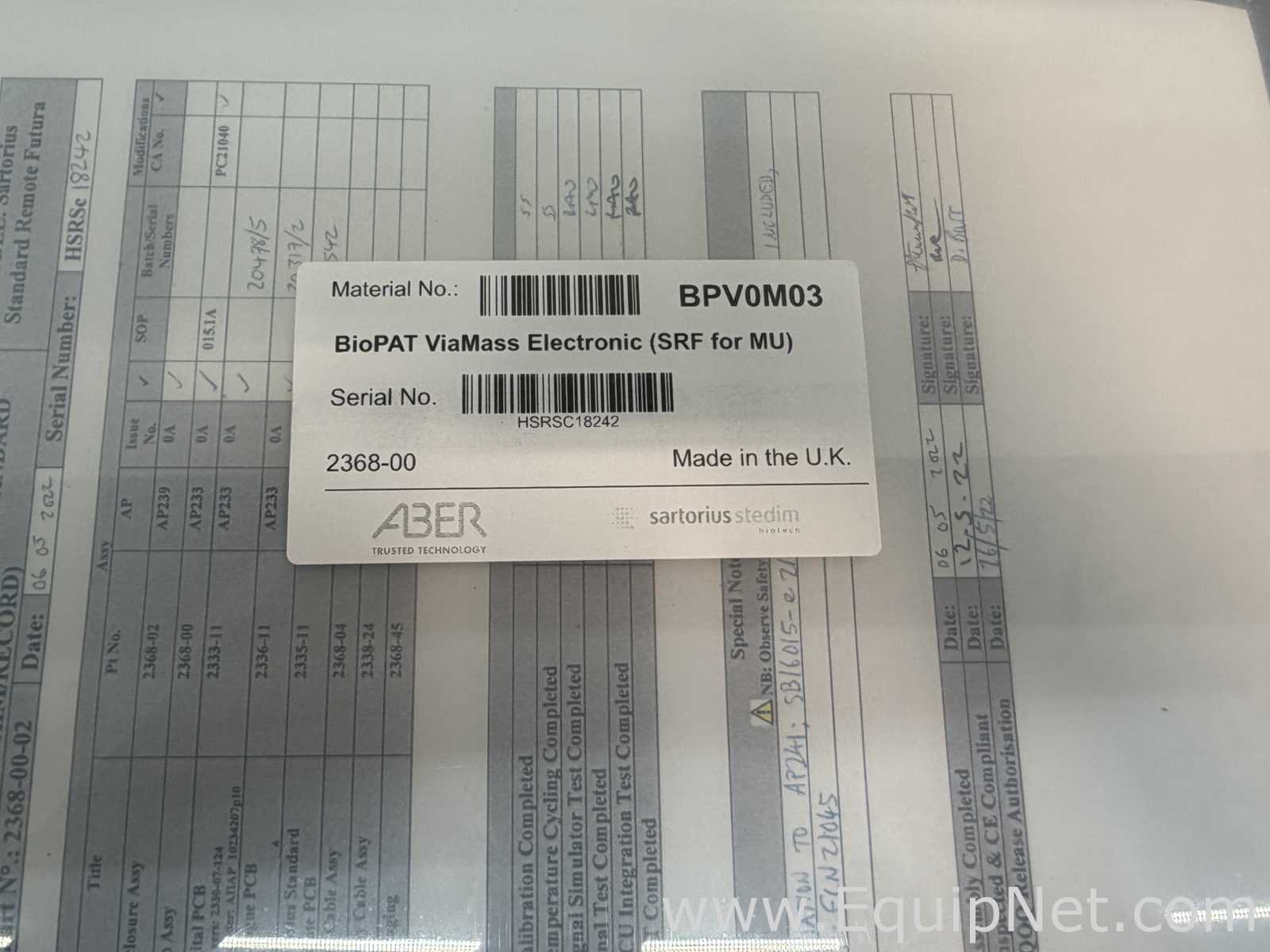 Lote de  Biorreactor Sartorius 