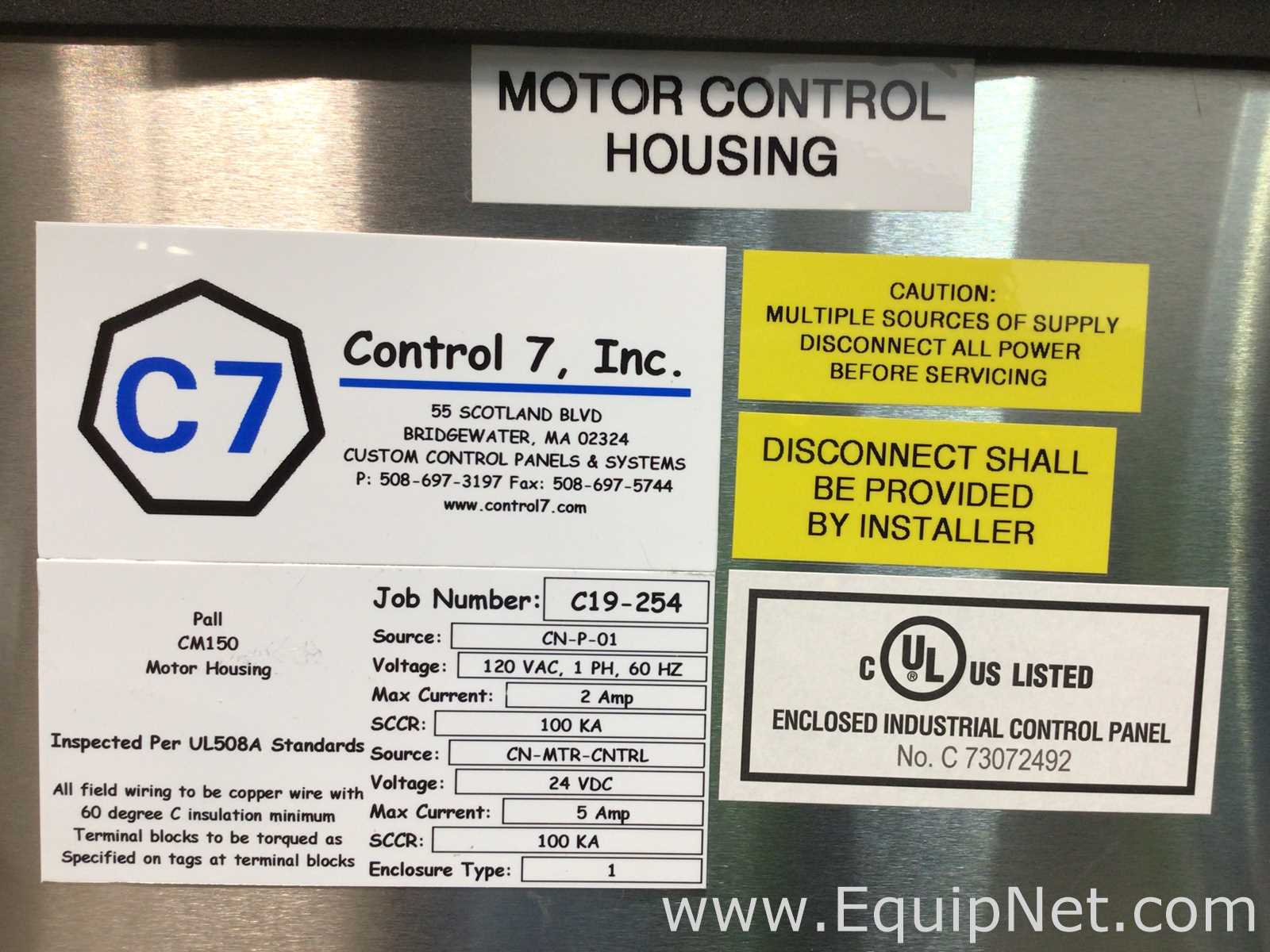 Pall Corporation CM150 SUTFF Single Use Tangential Flow Filtration System