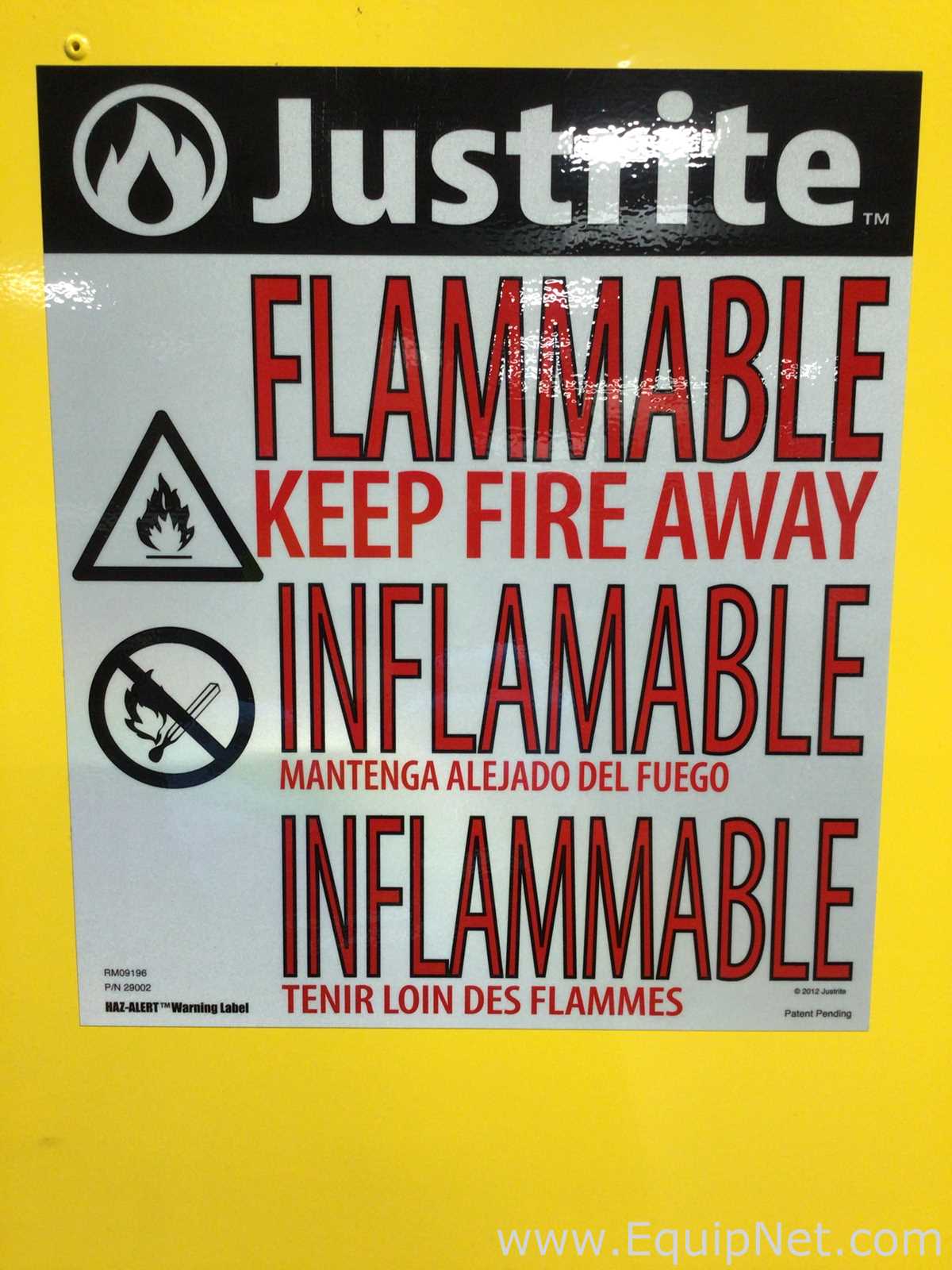 Gabinete de Almacenamiento de Inflamables JustRite Requisitos de aire 55 GALS