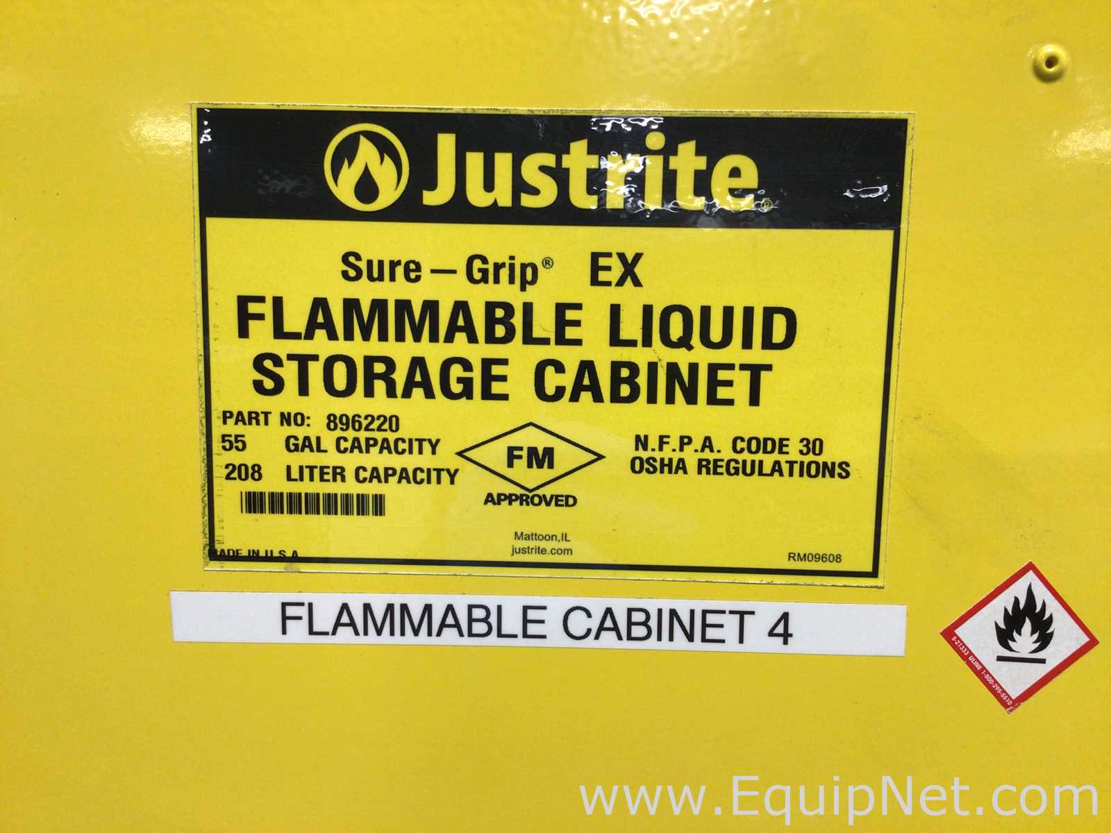 Gabinete de Almacenamiento de Inflamables JustRite Requisitos de aire 55 GALS