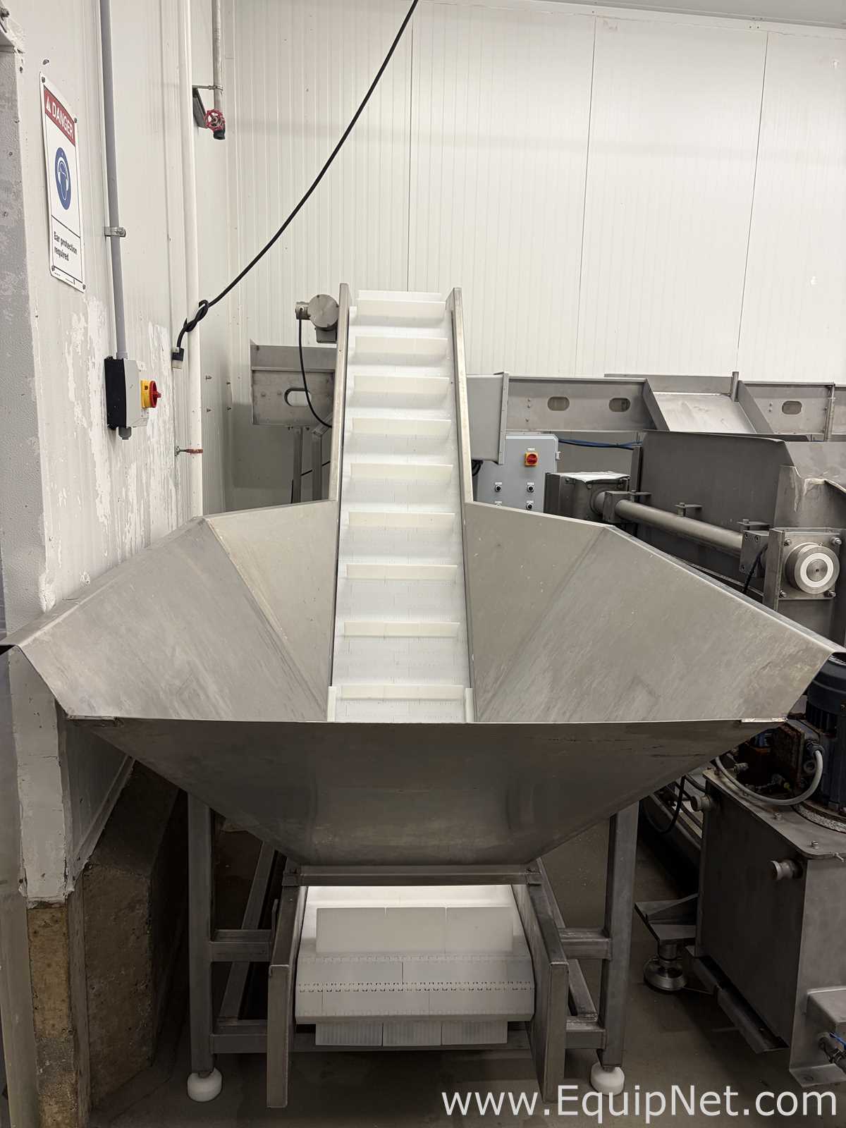 Flighted Incline Conveyor with Hopper