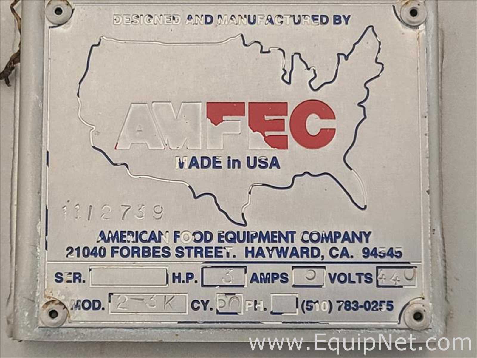 AMFEC American Food Equipment Model 2-3K Column Dumper