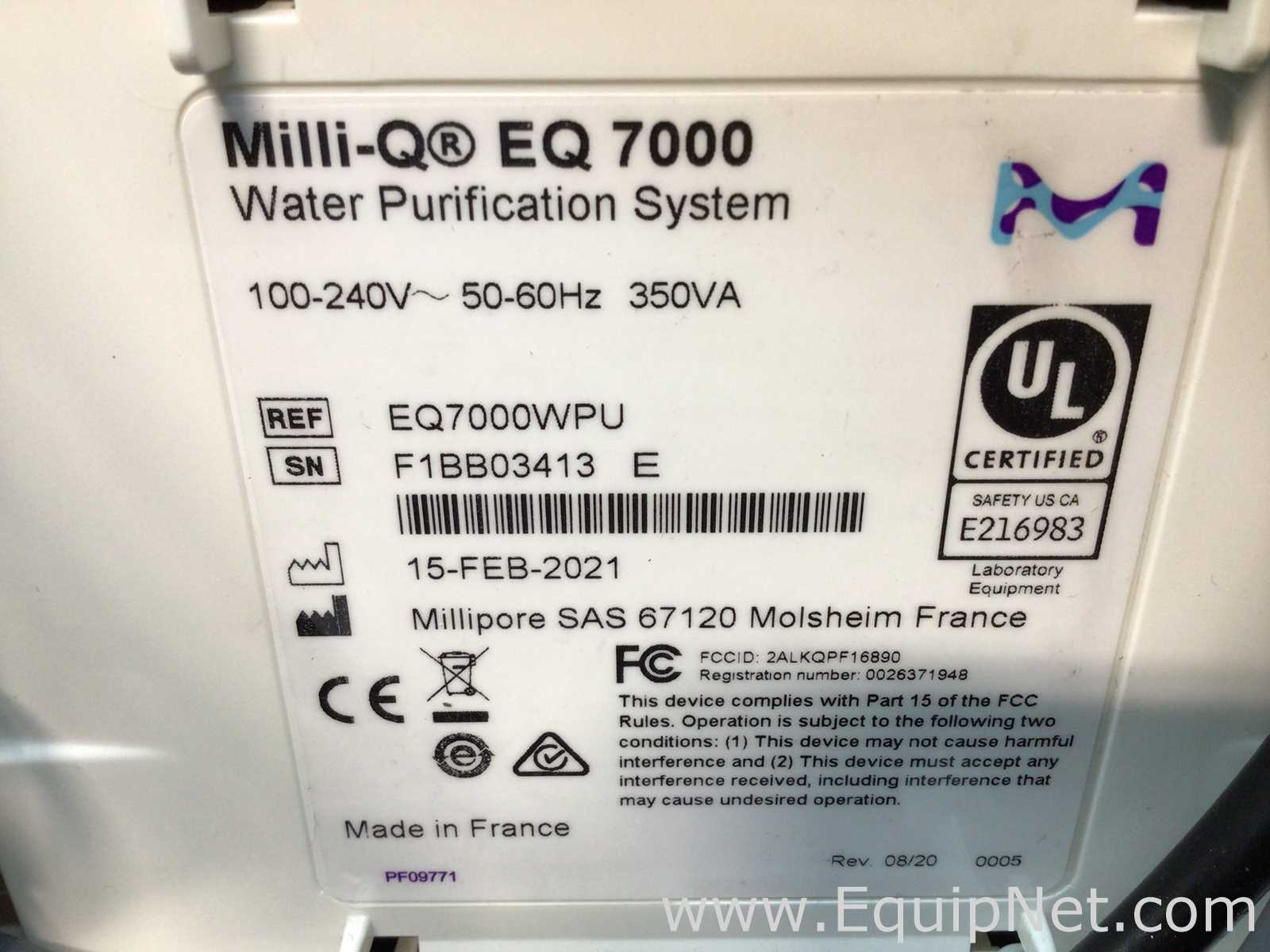 Sistema de Purificação e Destilação de Água Millipore Milli-Q EQ 7000