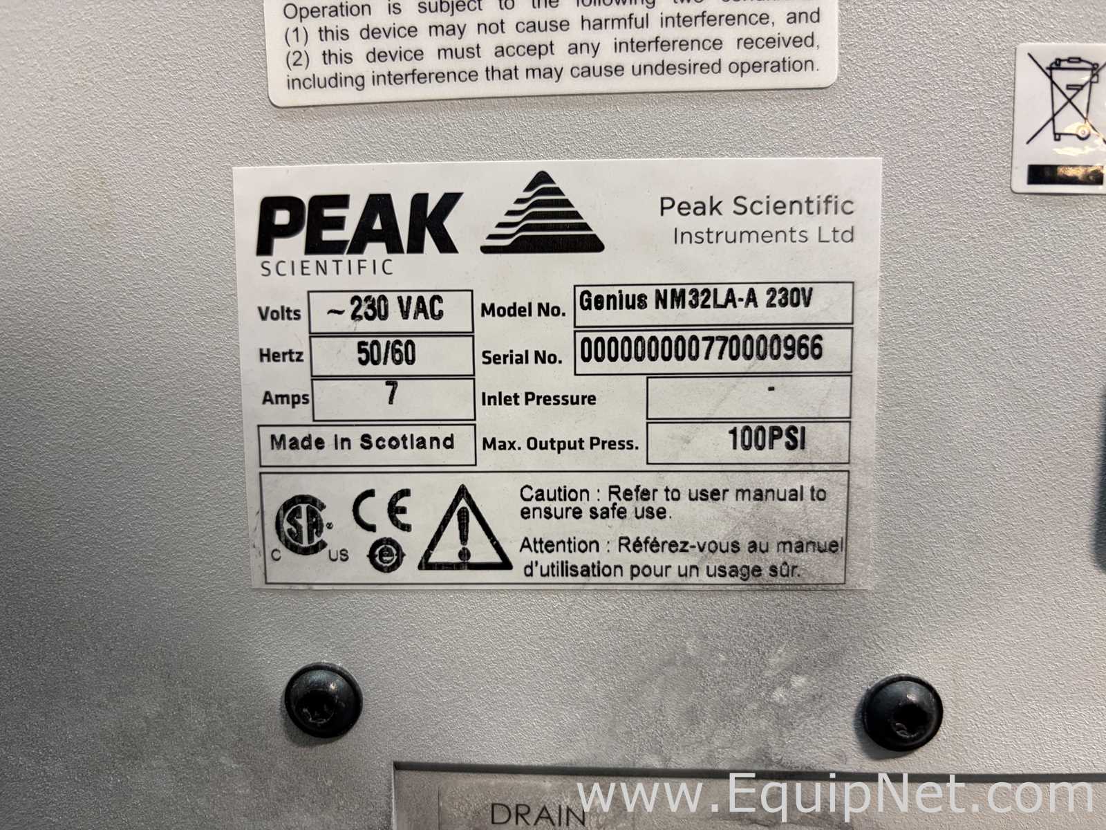Generador de Nitrógeno PEAK Scientific Genius NM32LA-A